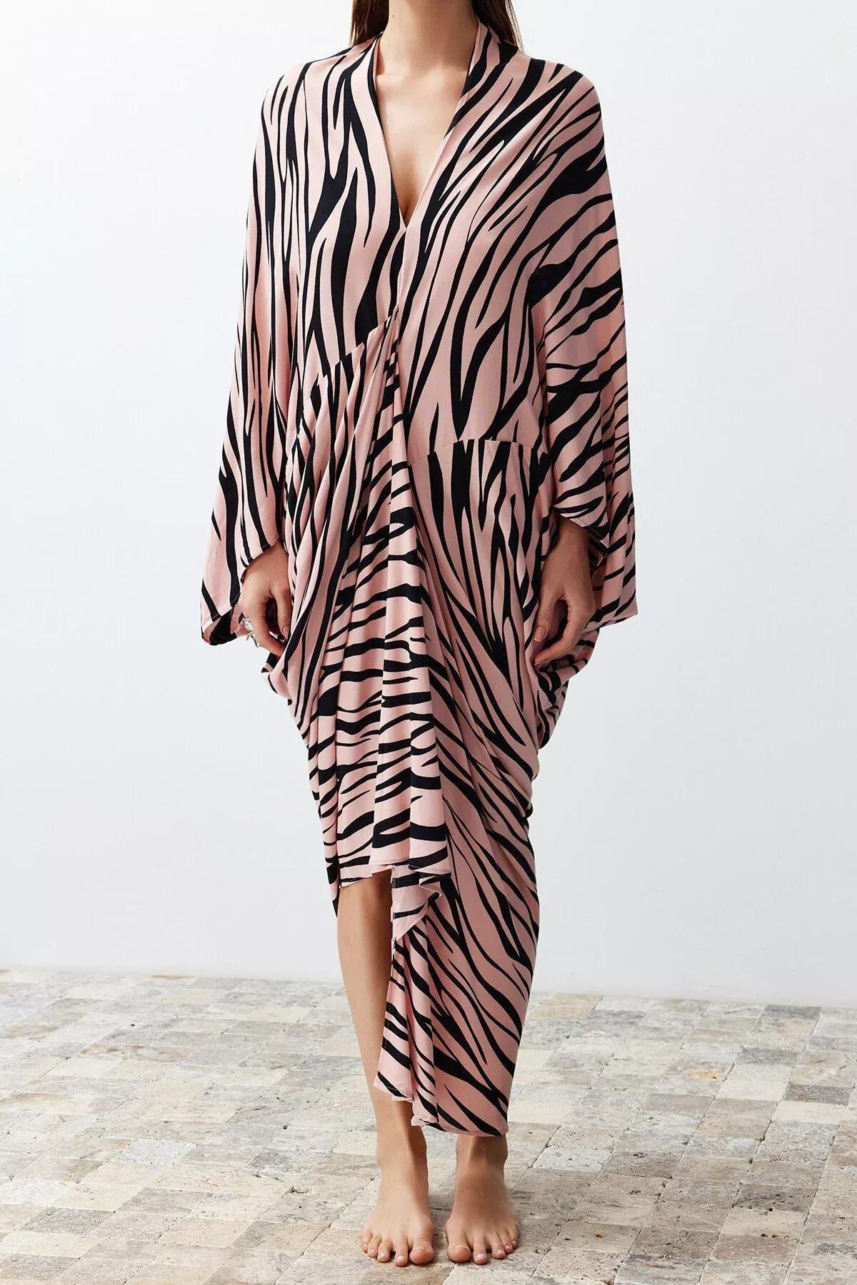 Multicolour Patterned Flowy Dress, Black-Multicolor, large image number 7