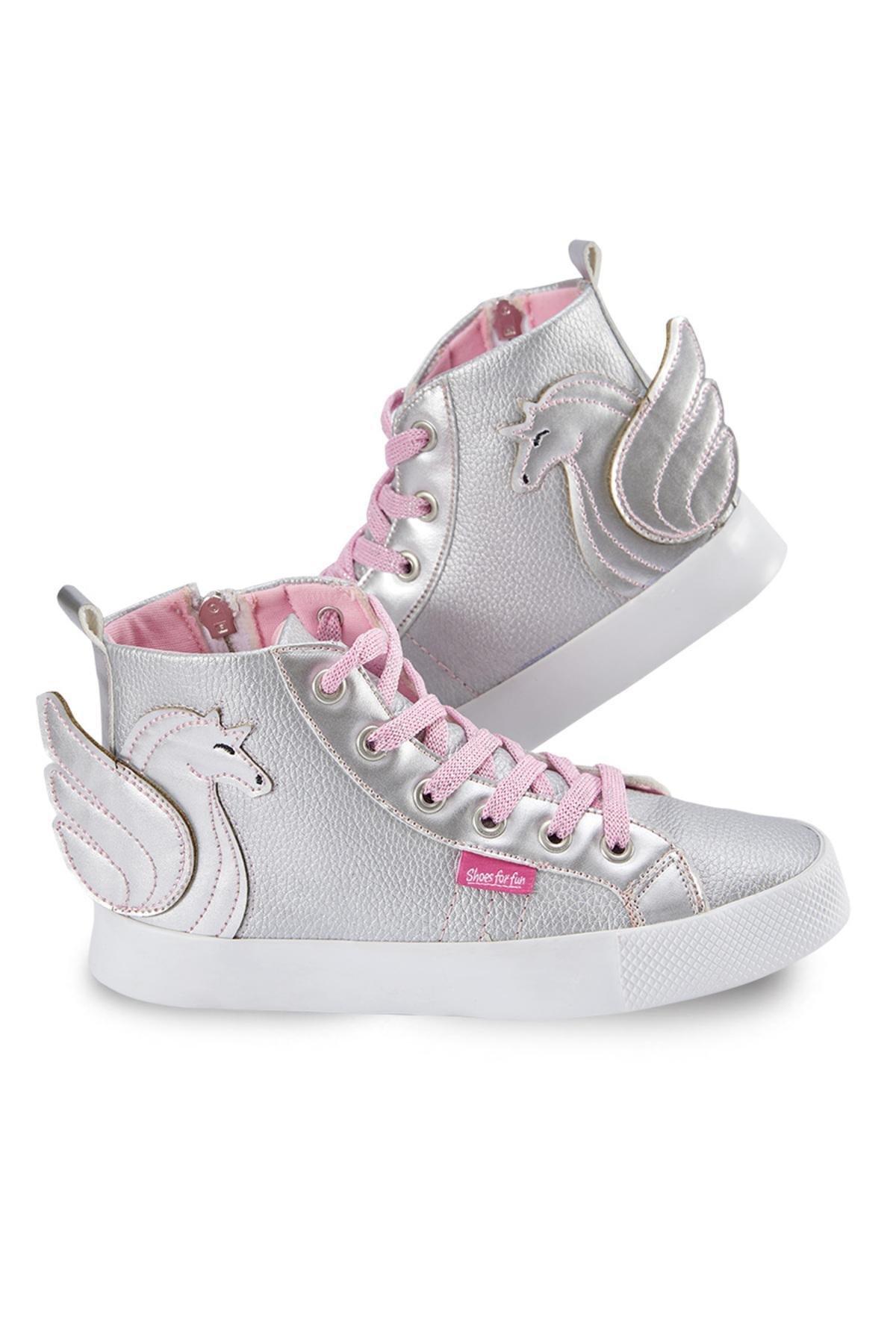 Denokids - Grey Winged Sneakers, Kids Girls