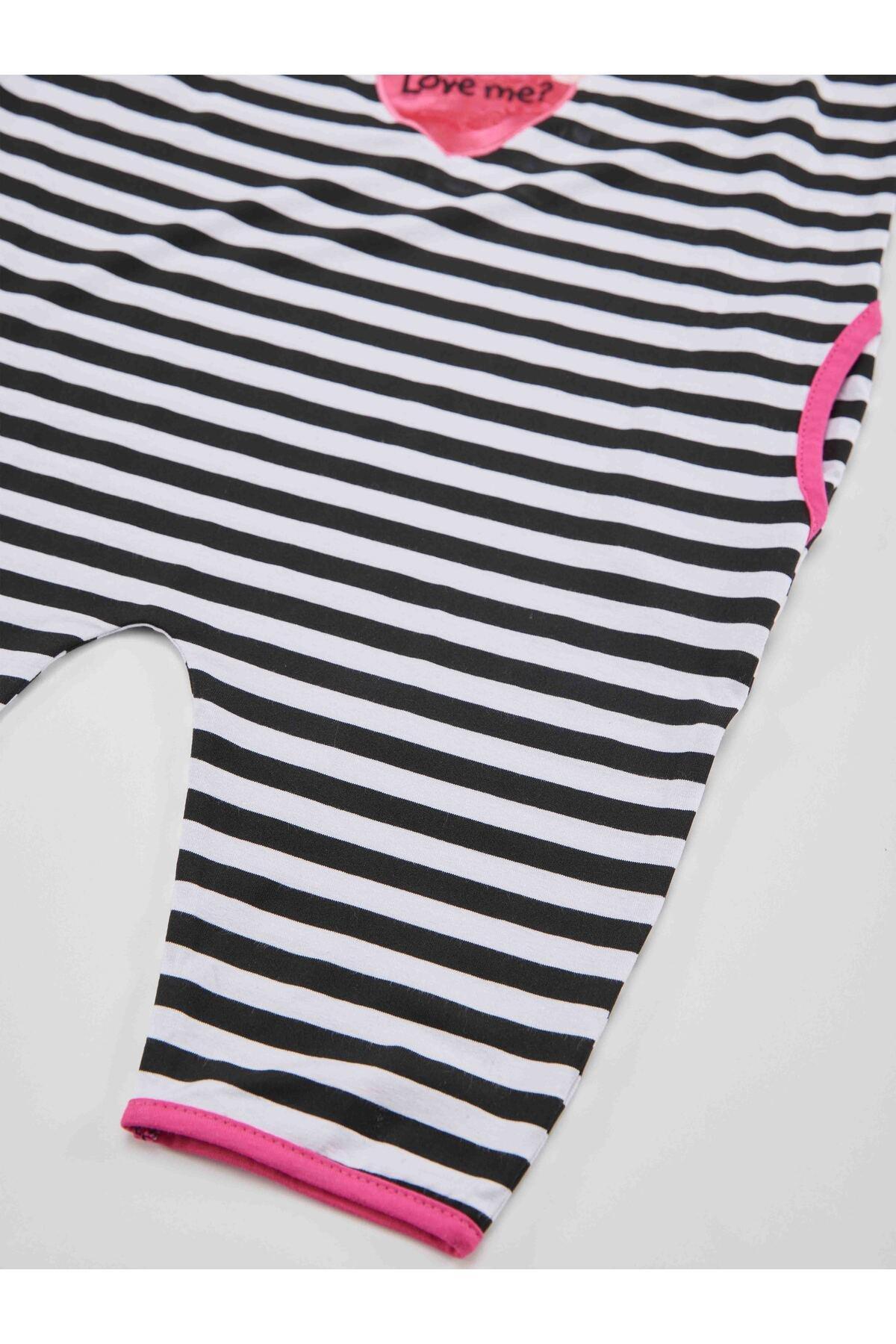 Denokids - Black Striped Printed Jumpsuit, Kids Girls