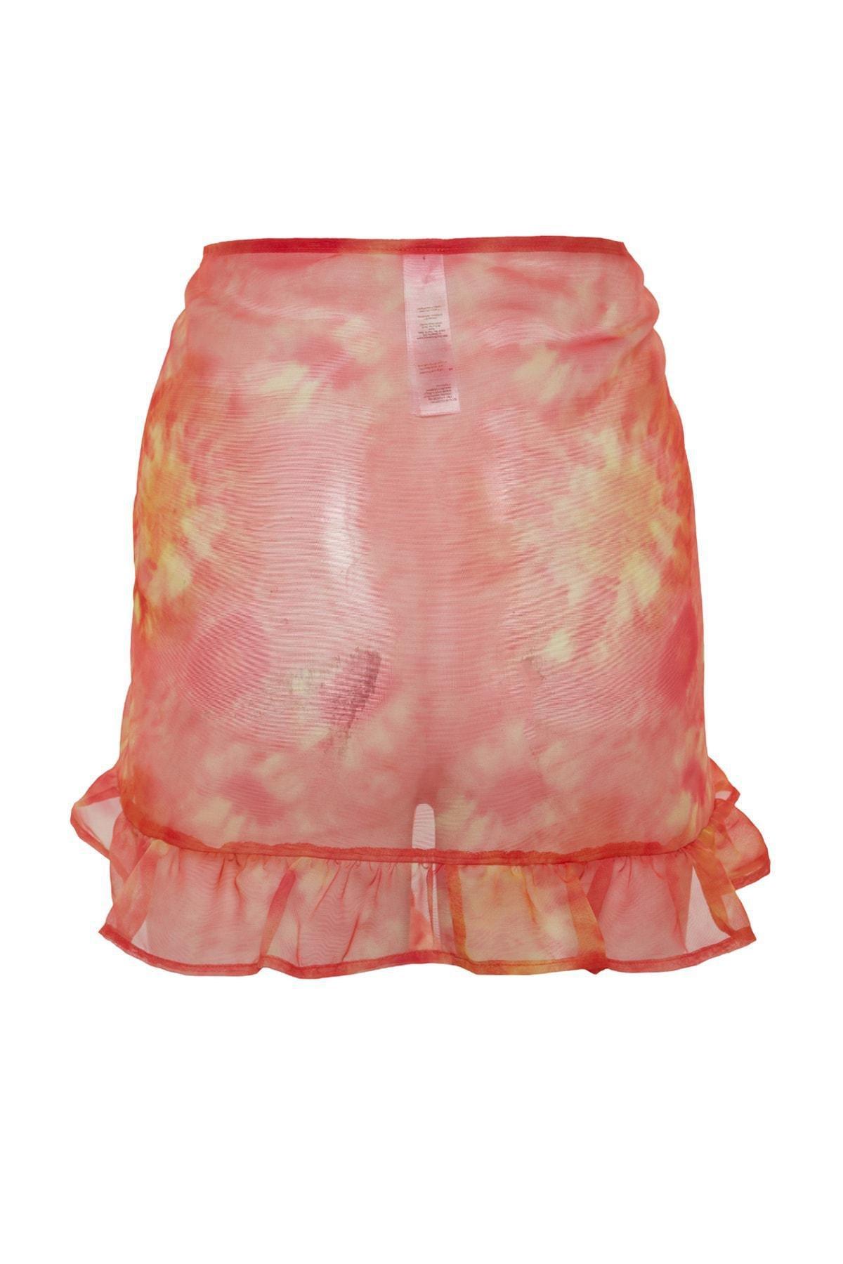Orange Colour Gradient Wraparound Skirt, , large image number 7