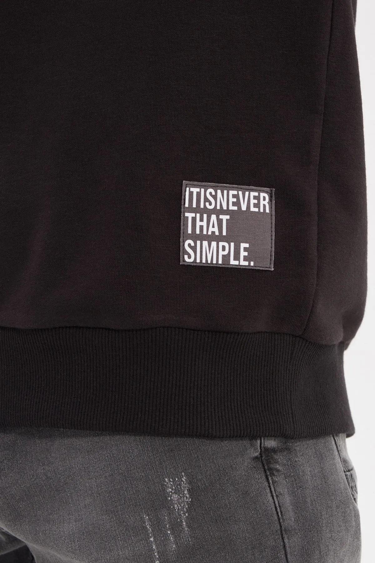 Black Crew Neck Sweatshirt, , large image number 3