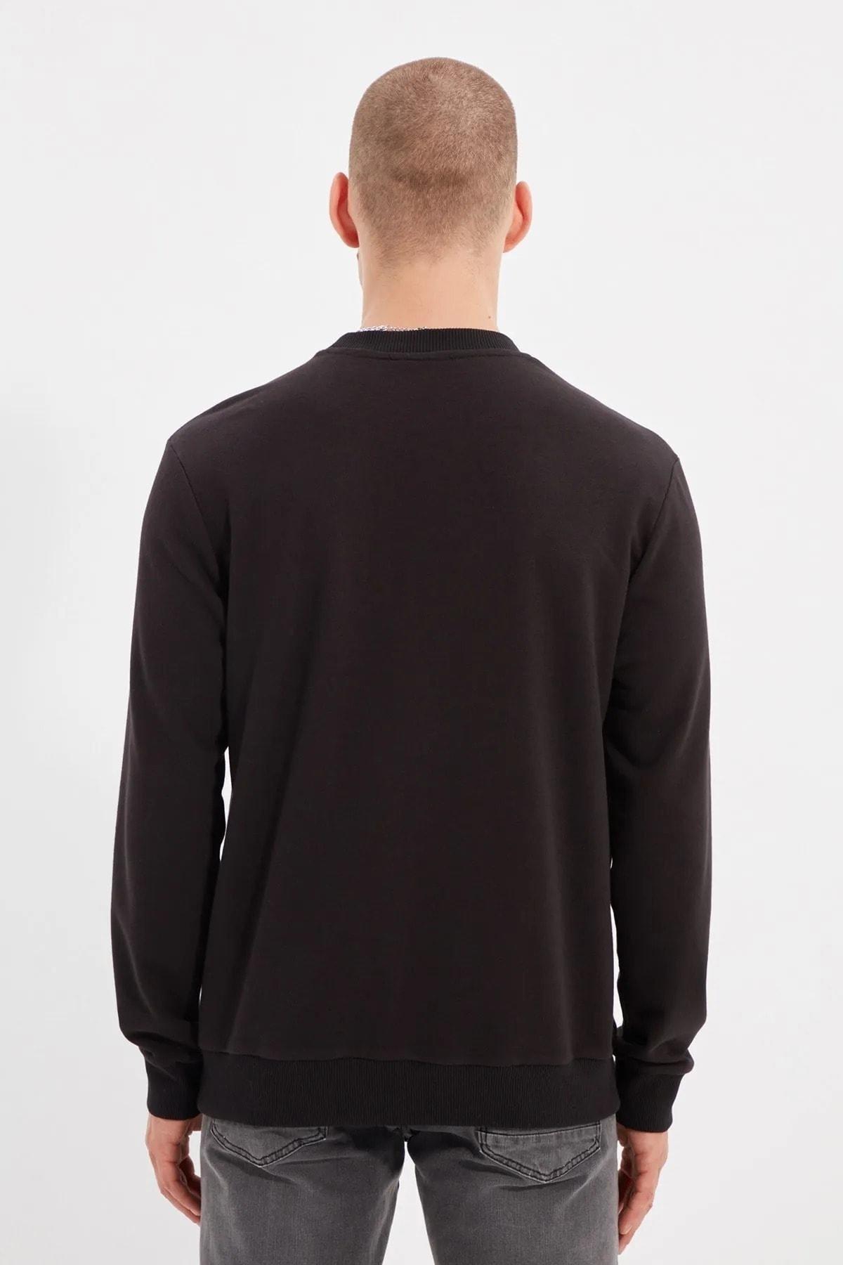 Black Crew Neck Sweatshirt, , large image number 4
