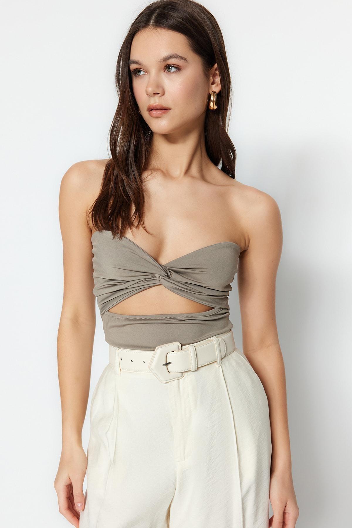 Brown Slim Bodysuit, , large image number 0