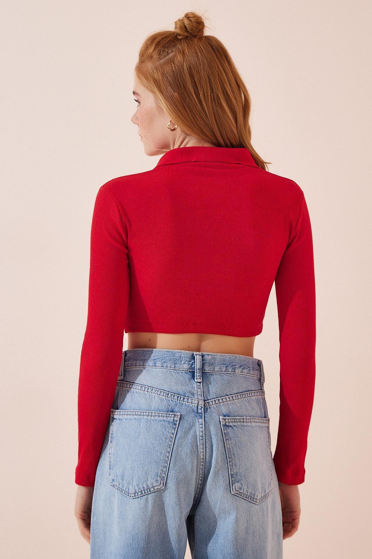 Red Knitwear Blouse, Red, large image number 2