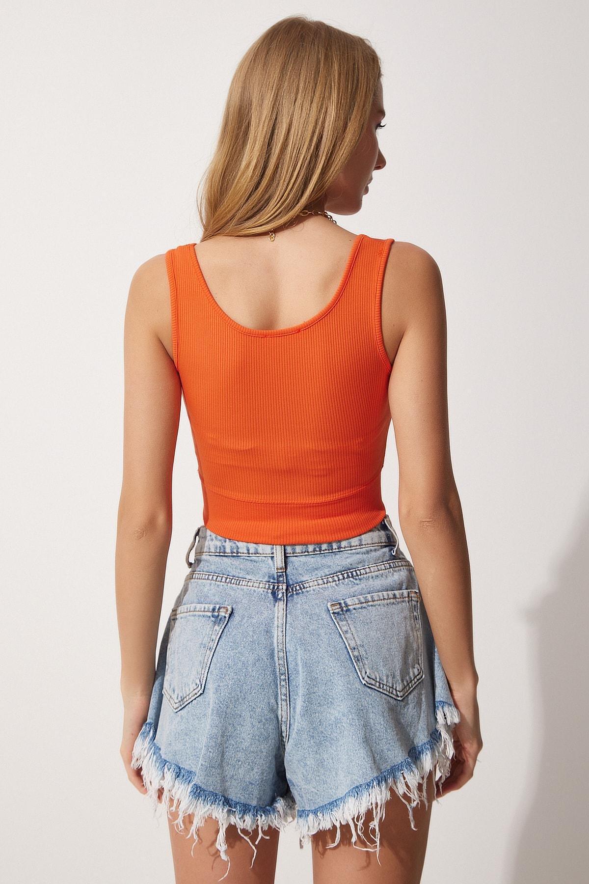 Green Crop Blouse, Set Of 2, Green Orange, large image number 5