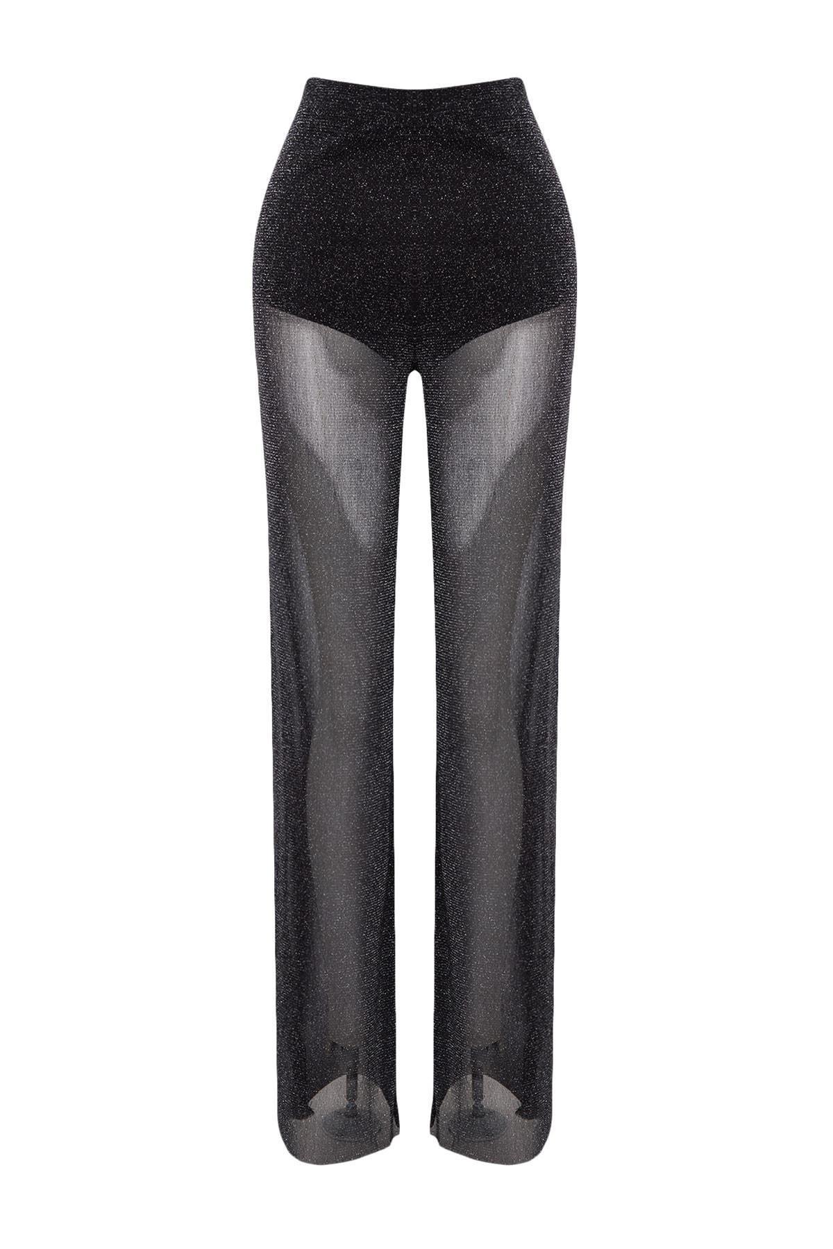 Black Wide Leg Pants, , large image number 5