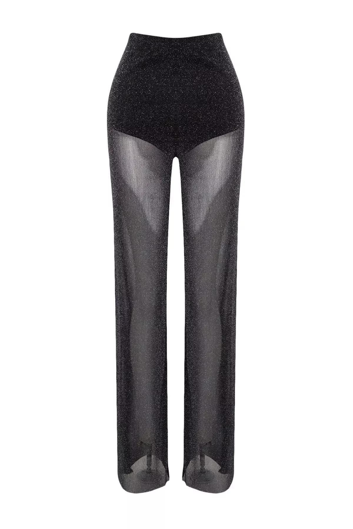 Black Wide Leg Pants, , large image number 5