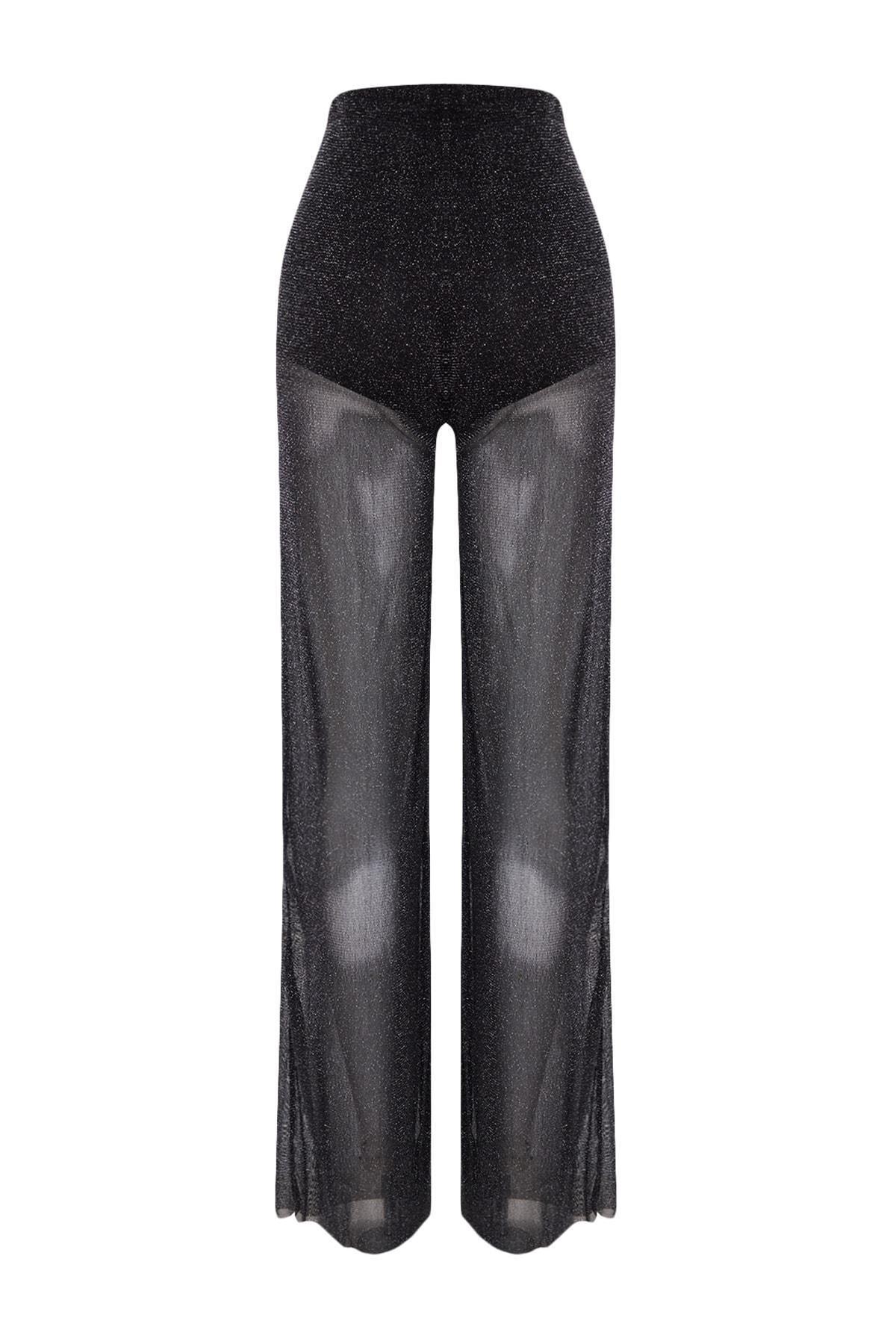 Black Wide Leg Pants, , large image number 7