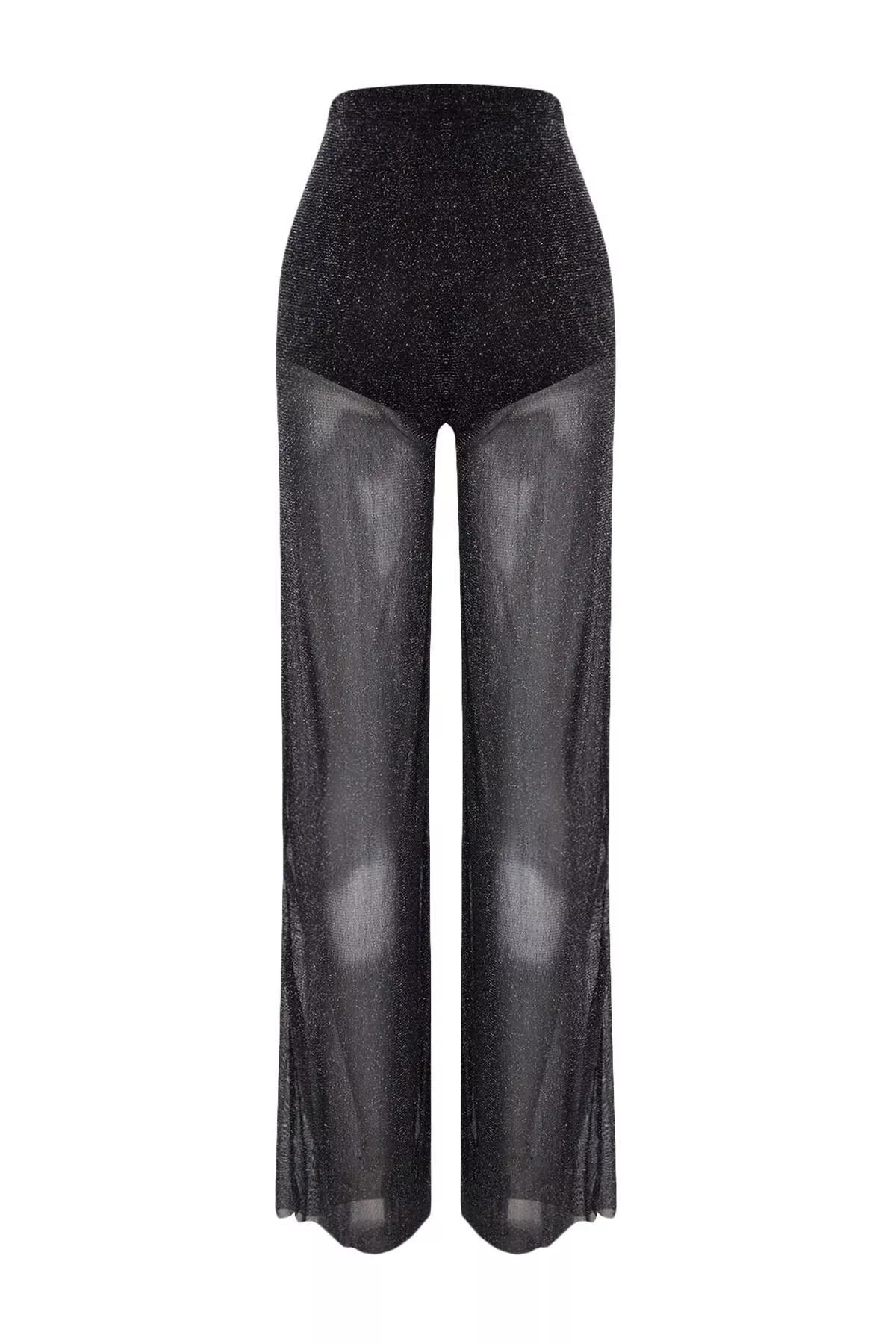 Black Wide Leg Pants, , large image number 7