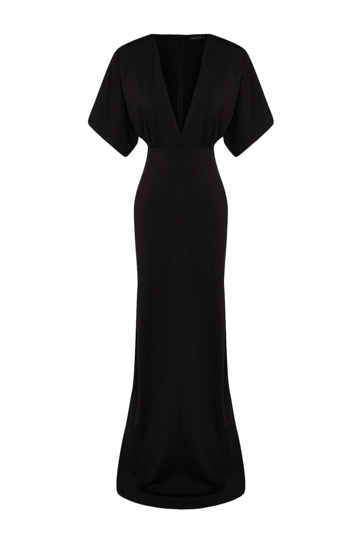 Trendyol - Black Shift V-Neck Occasionwear Dress