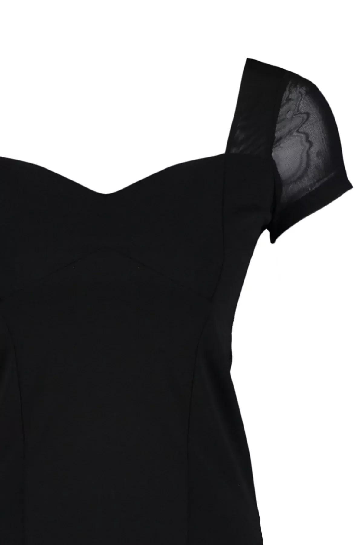 Black Sweetheart Neckline Bodysuit, , large image number 6