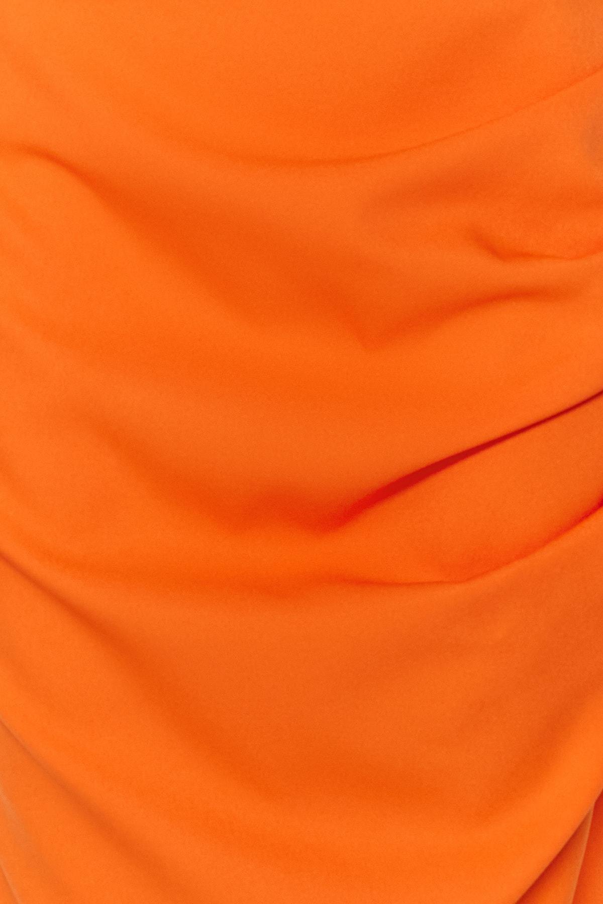 Orange Square Collar Bodycon Dress, , large image number 4