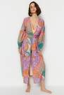 Trendyol - Multicolour Shawl Collar Floral Kimono