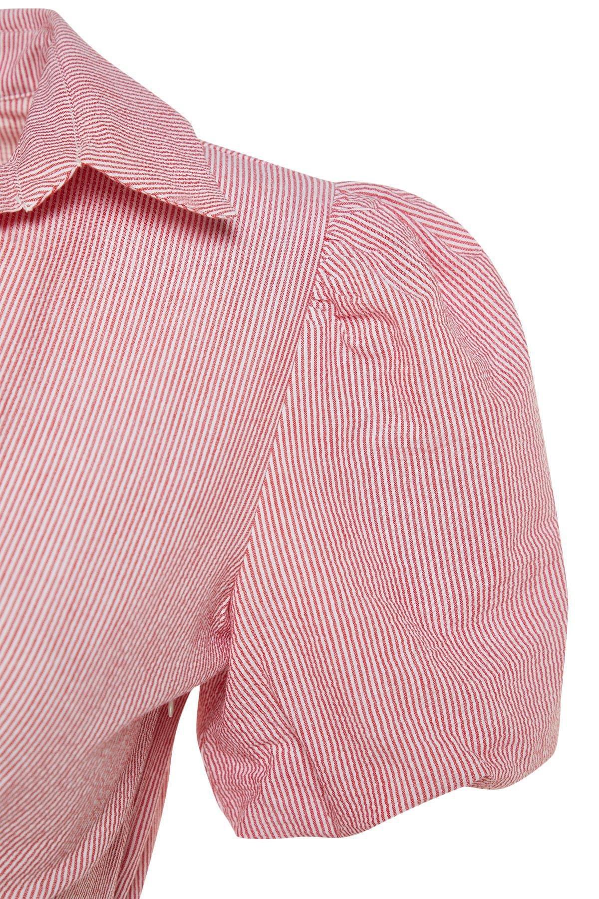 Pink Collared Striped Skater Dress, , large image number 6