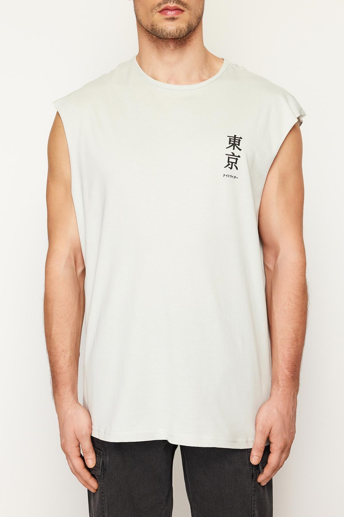 Grey Oversize Printed Athlete T-Shirt, , large image number 2