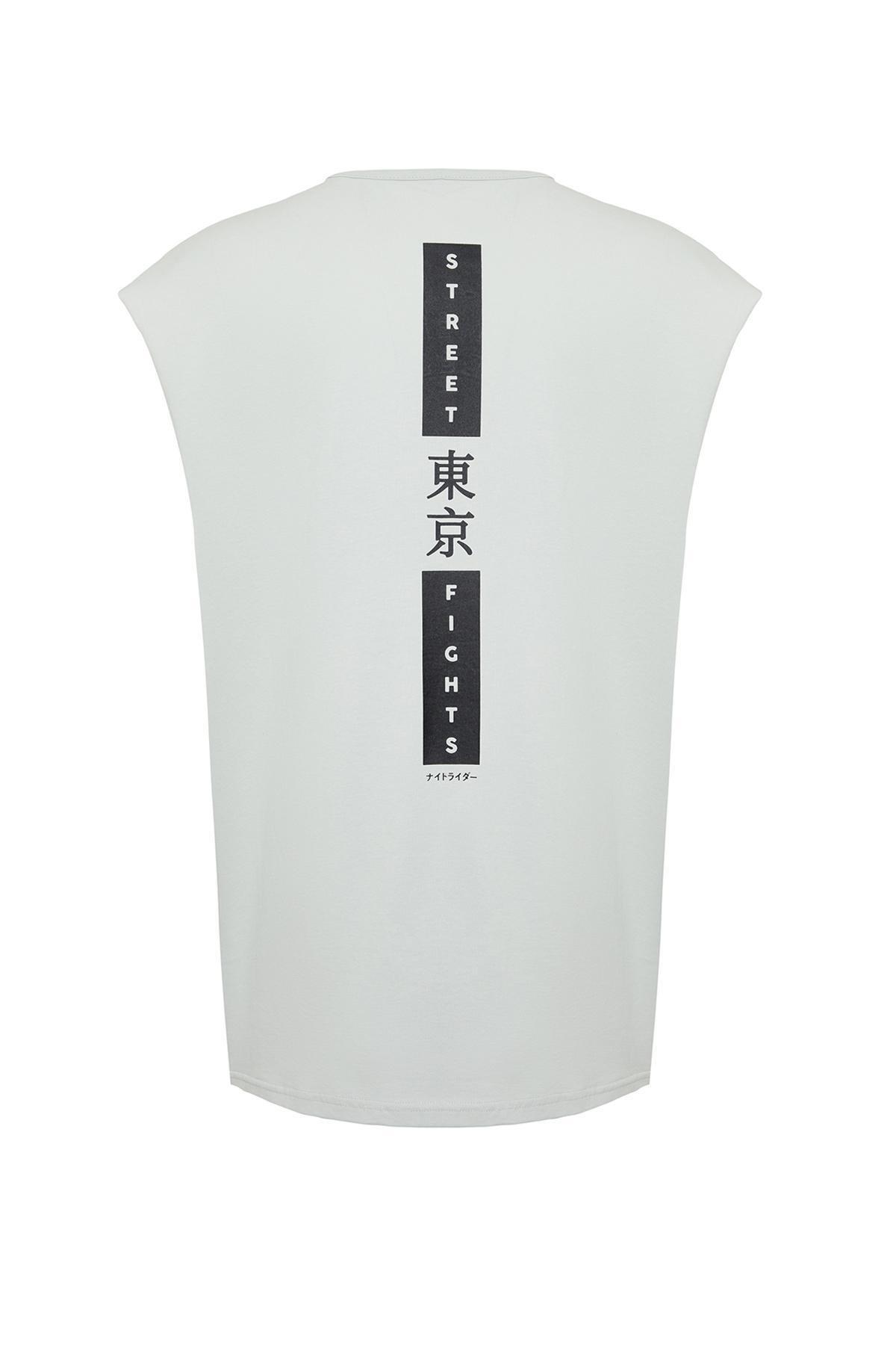Grey Oversize Printed Athlete T-Shirt, , large image number 5