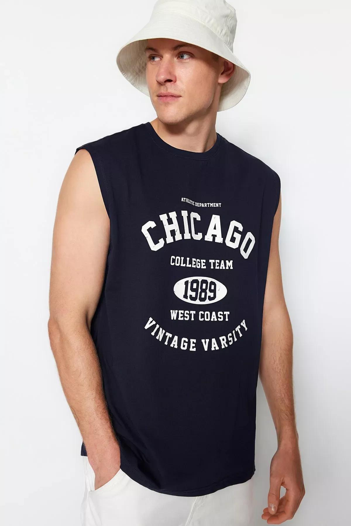 Navy Crew Neck Tank Top, , large image number 0