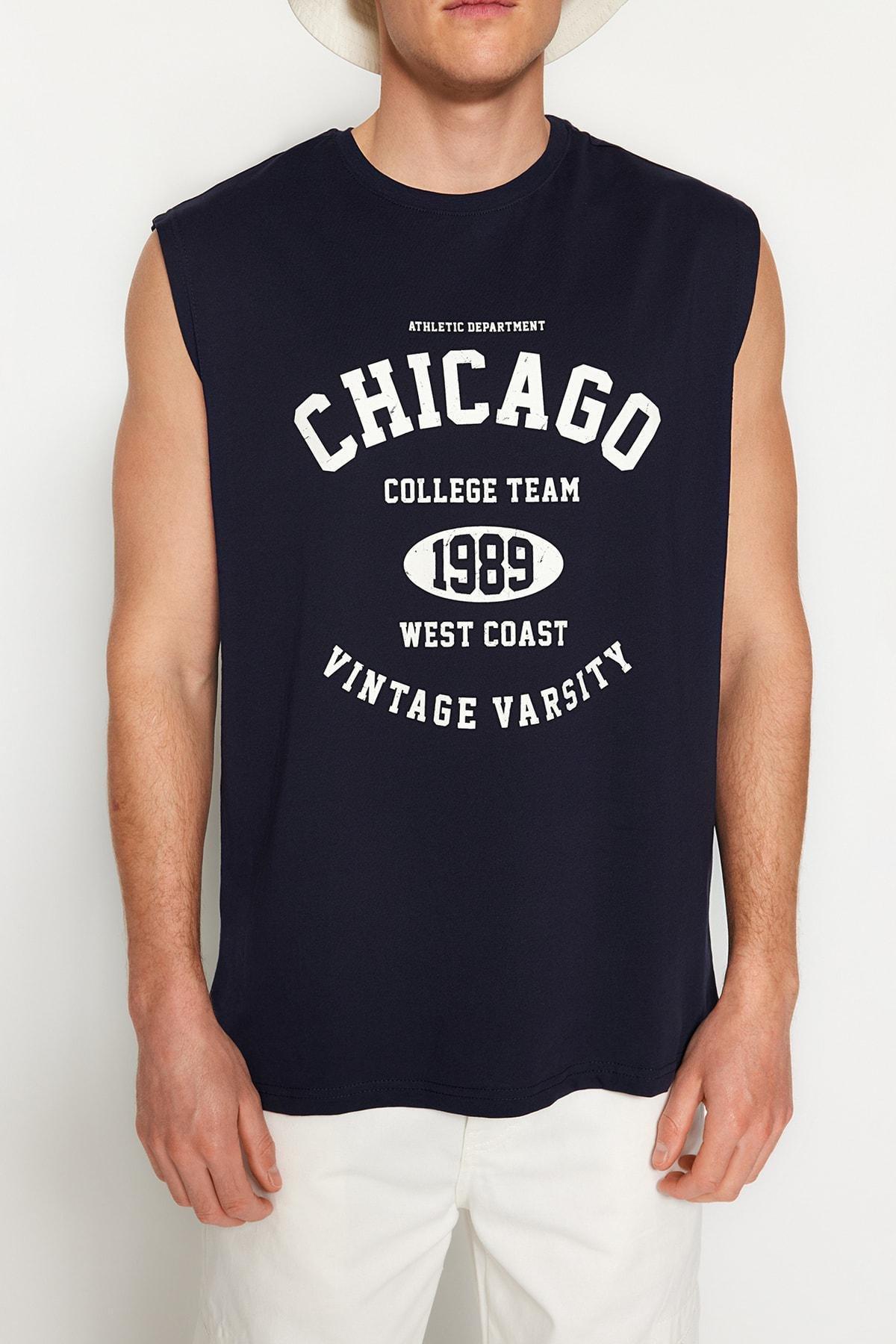 Navy Crew Neck Tank Top, , large image number 1