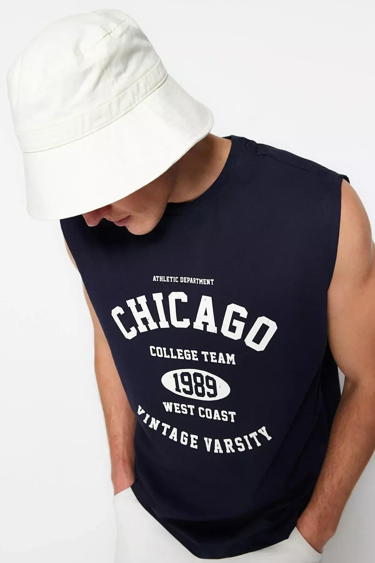 Navy Crew Neck Tank Top, , large image number 2