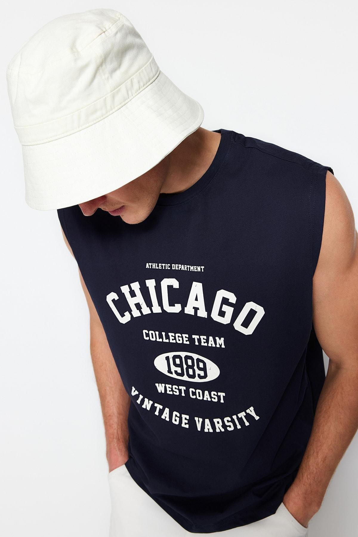 Navy Crew Neck Tank Top, , large image number 2