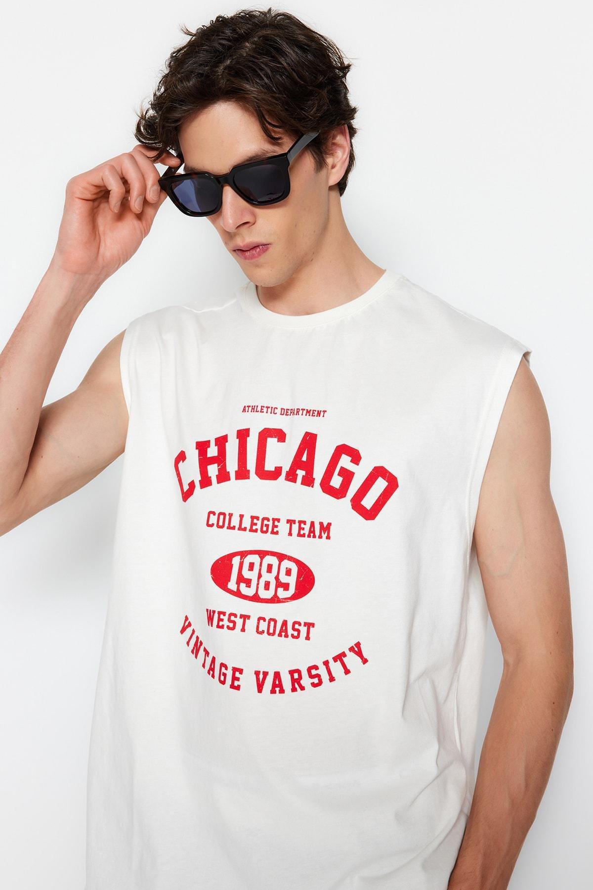 Cream Crew Neck Tank Top, , large image number 0