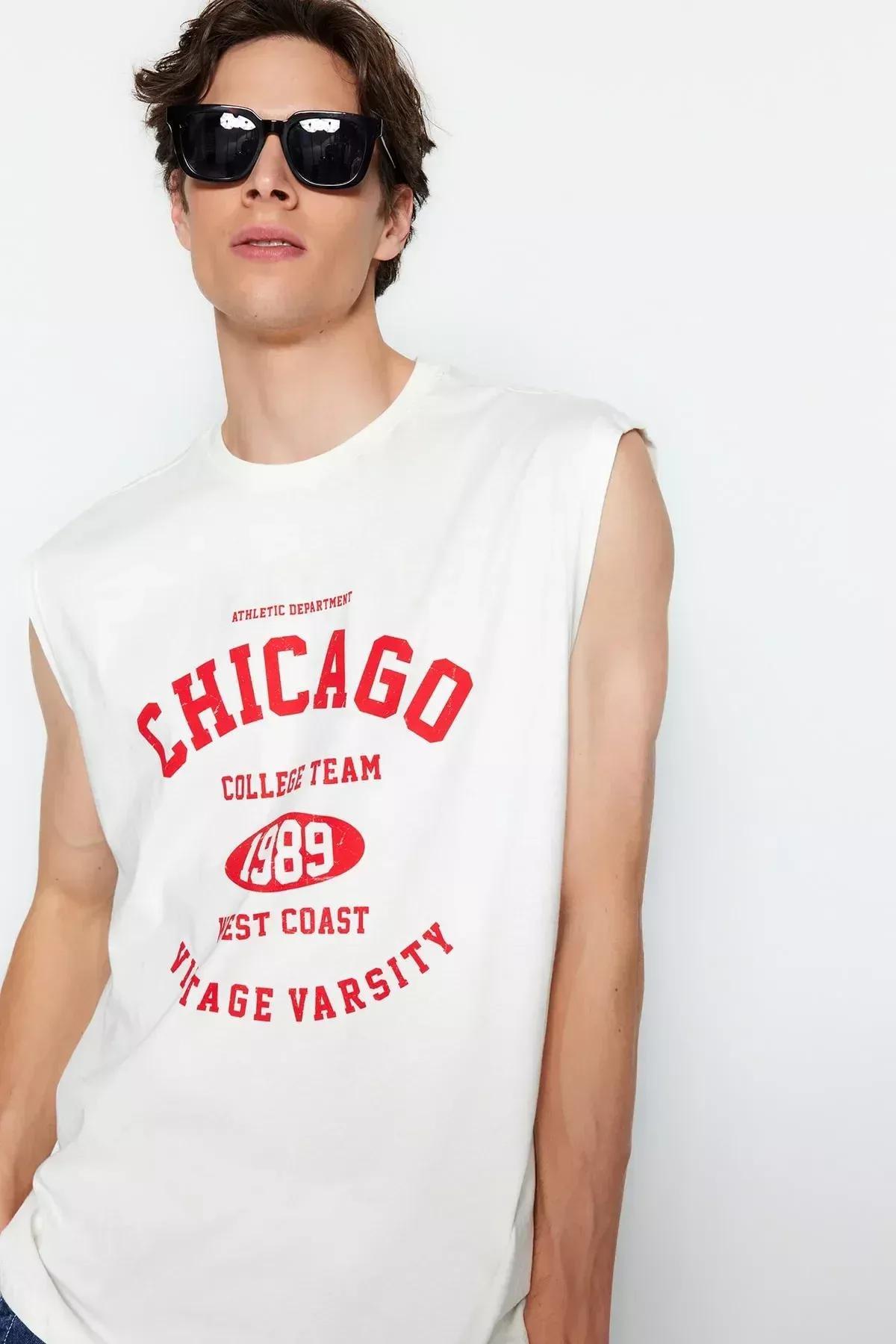 Cream Crew Neck Tank Top, Ecru, large image number 2