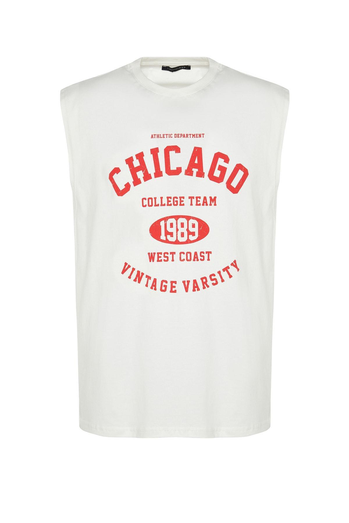 Cream Crew Neck Tank Top, , large image number 5