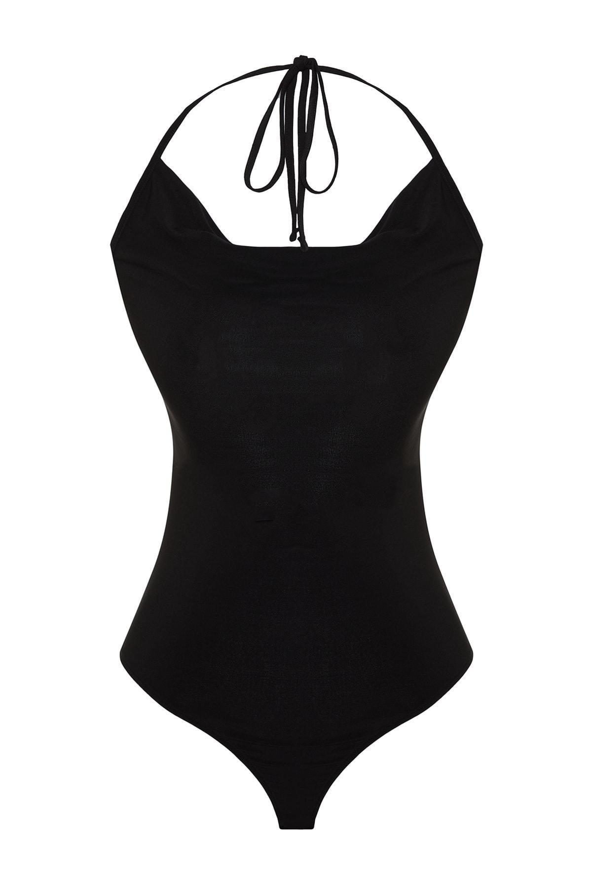 Trendyol - Black Fitted Cowl Neck Bodysuit