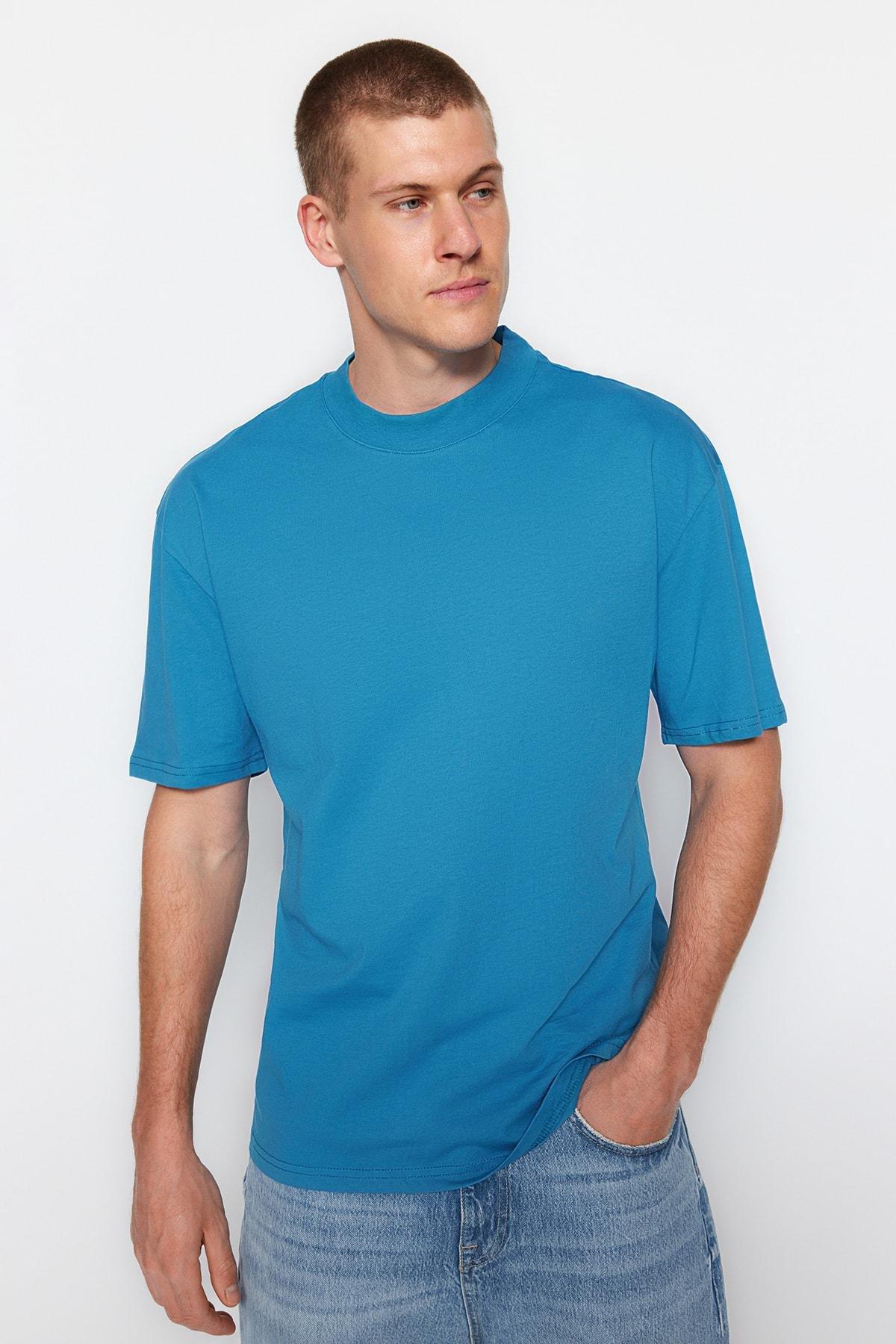 Navy Relaxed Crew Neck T-Shirt, , large image number 0