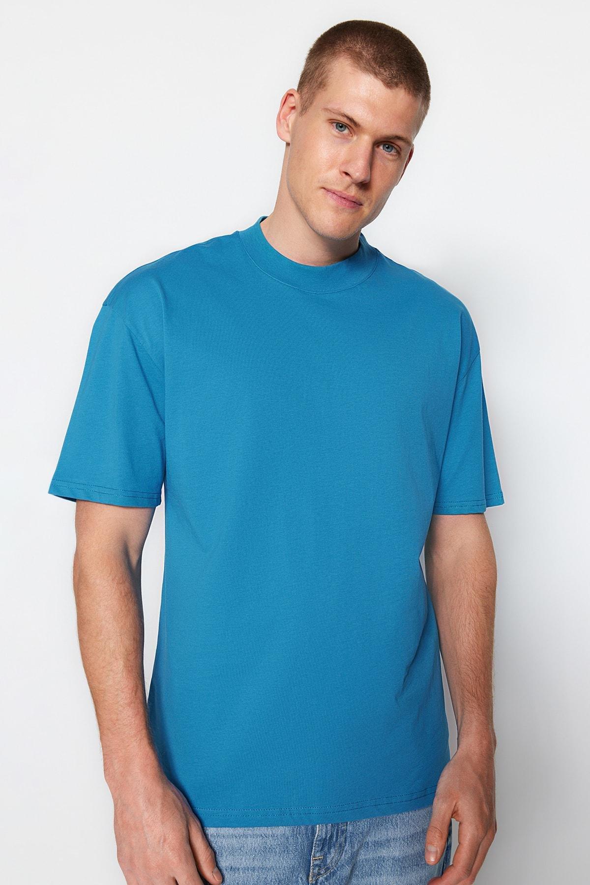 Navy Relaxed Crew Neck T-Shirt, , large image number 1