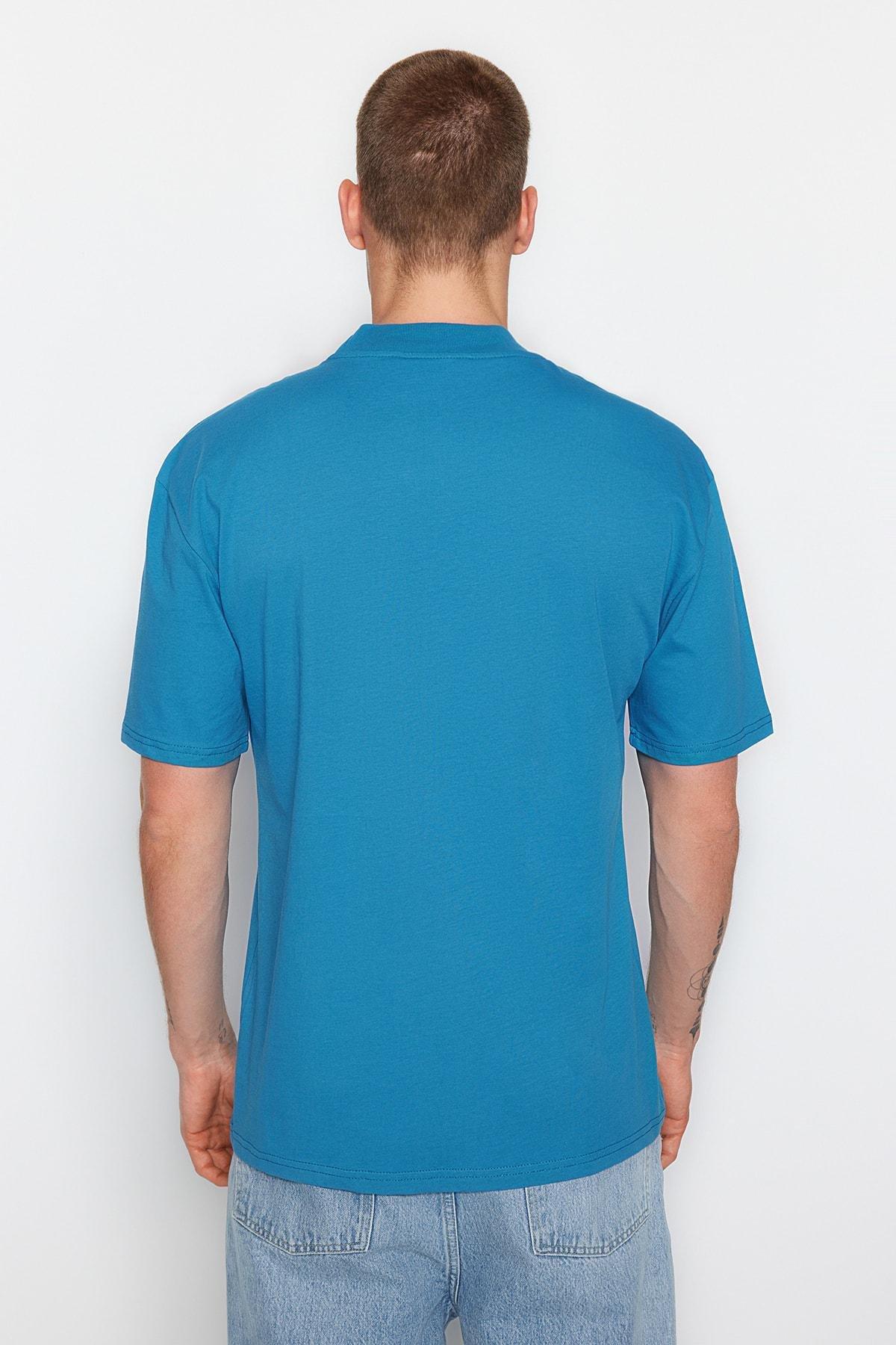 Navy Relaxed Crew Neck T-Shirt, , large image number 5