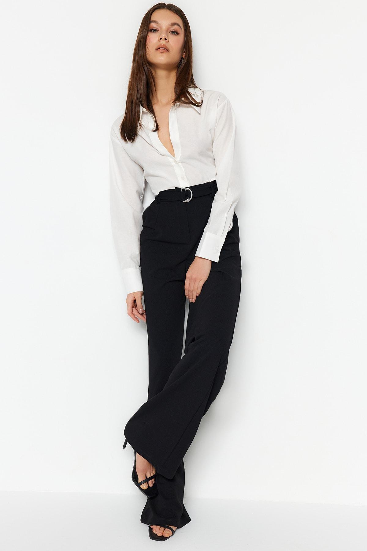 Black Wide Leg Pants, , large image number 2