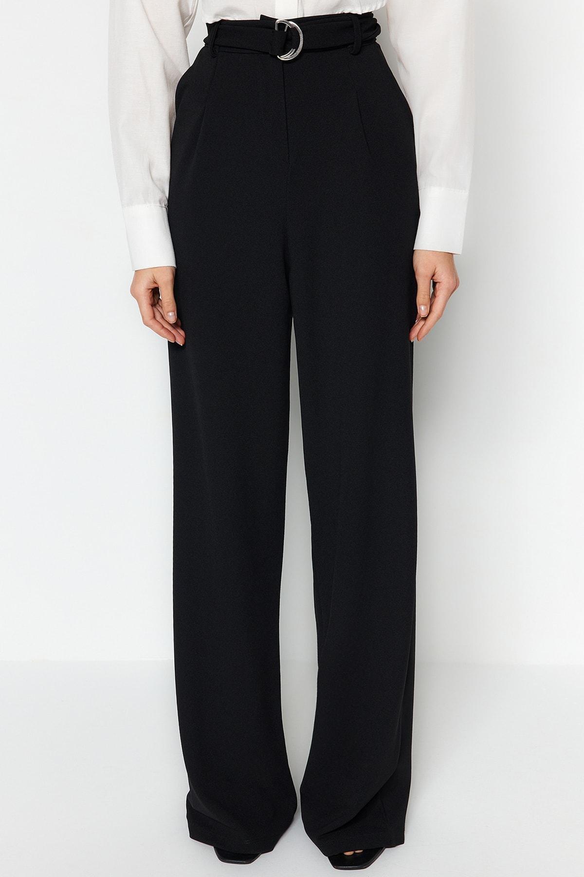 Black Wide Leg Pants, , large image number 3