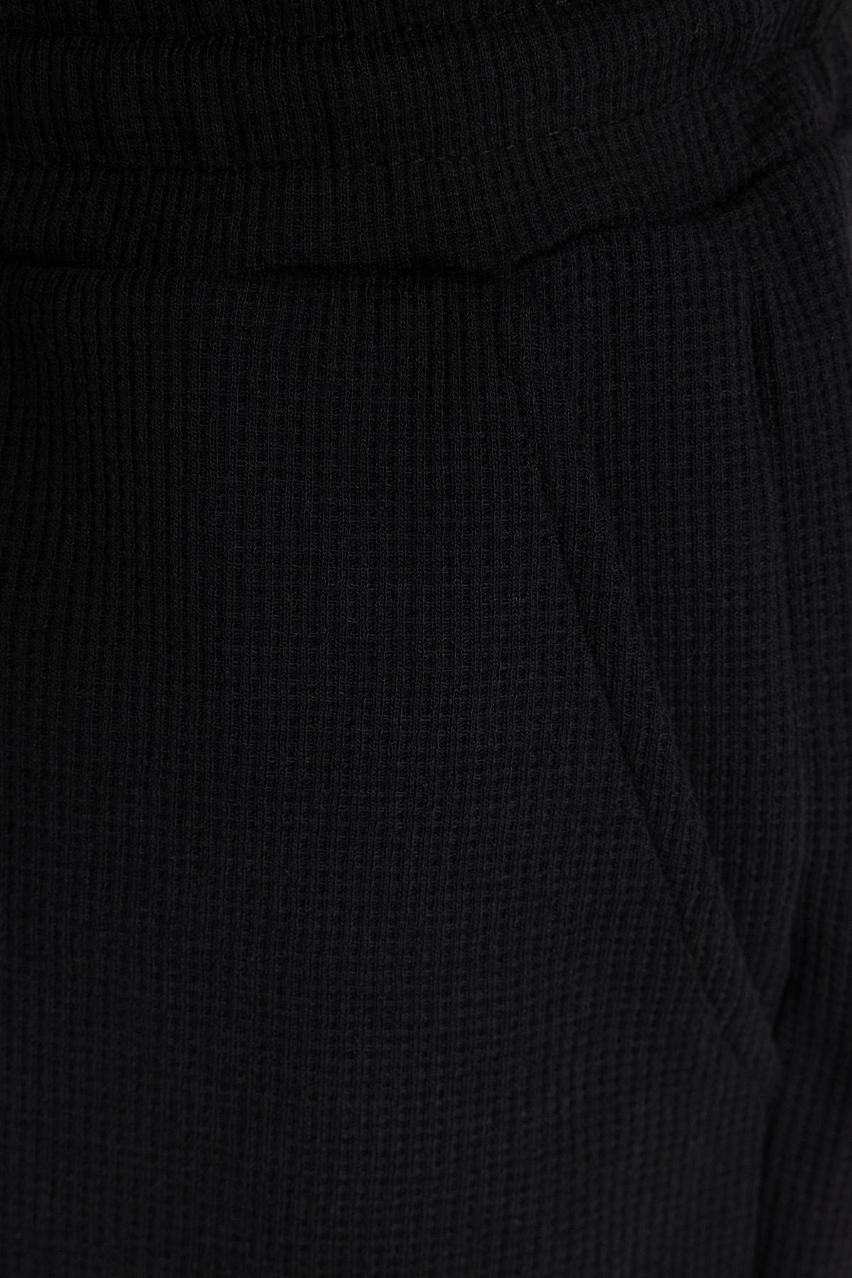 Black Crew Neck Pyjamas Set, , large image number 6