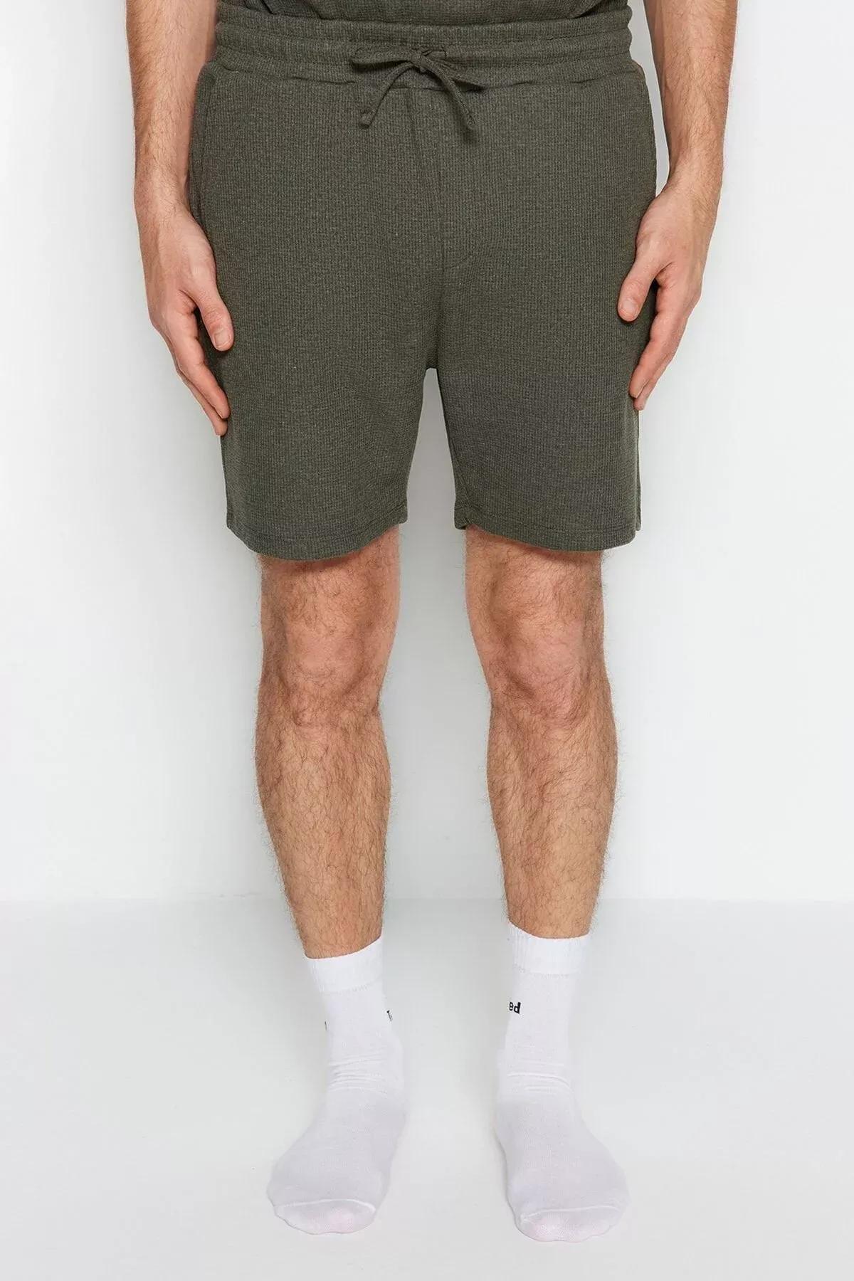 طقم بيجاما بفتحة رقبة مستديرة، كاكي, Khaki, large image number 5