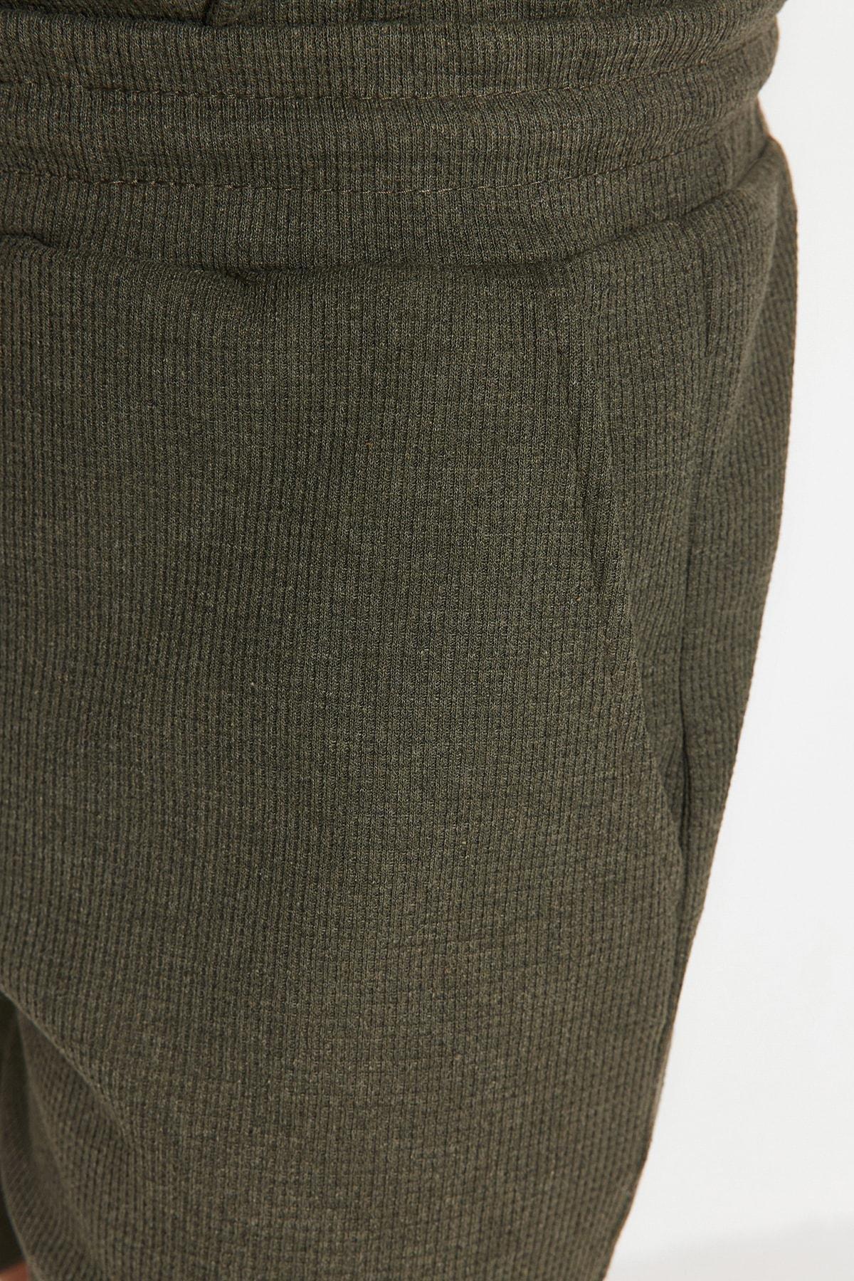 Khaki Crew Neck Pajama Set, Khaki, large image number 7