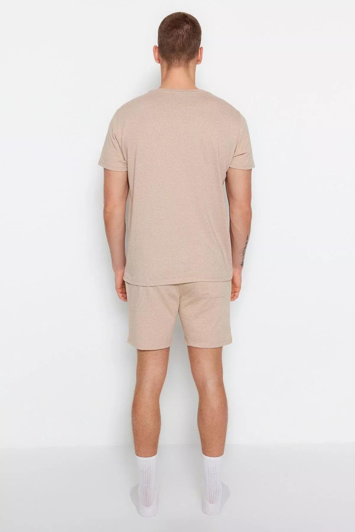 طقم بيجاما بفتحة رقبة مستديرة، بيج, Beige, large image number 7