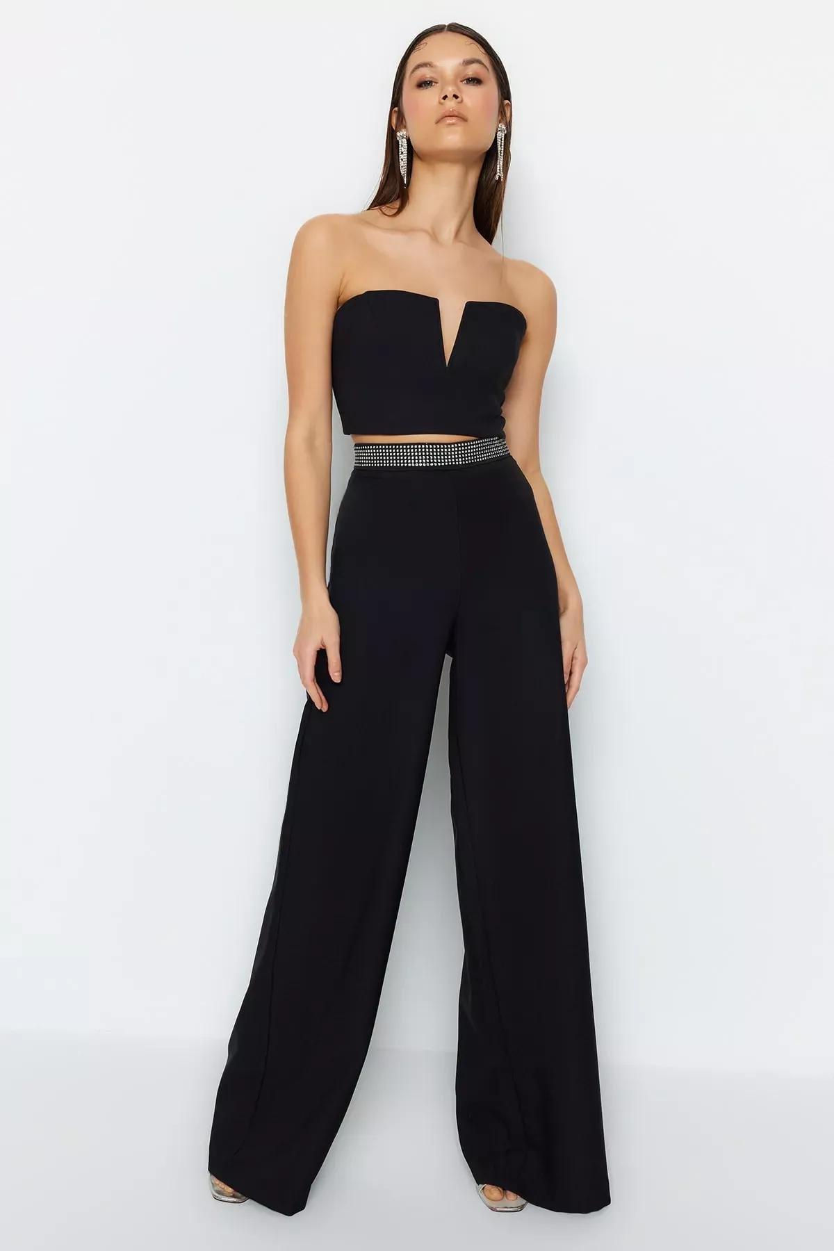 Black Cigarette Pants, Black, medium