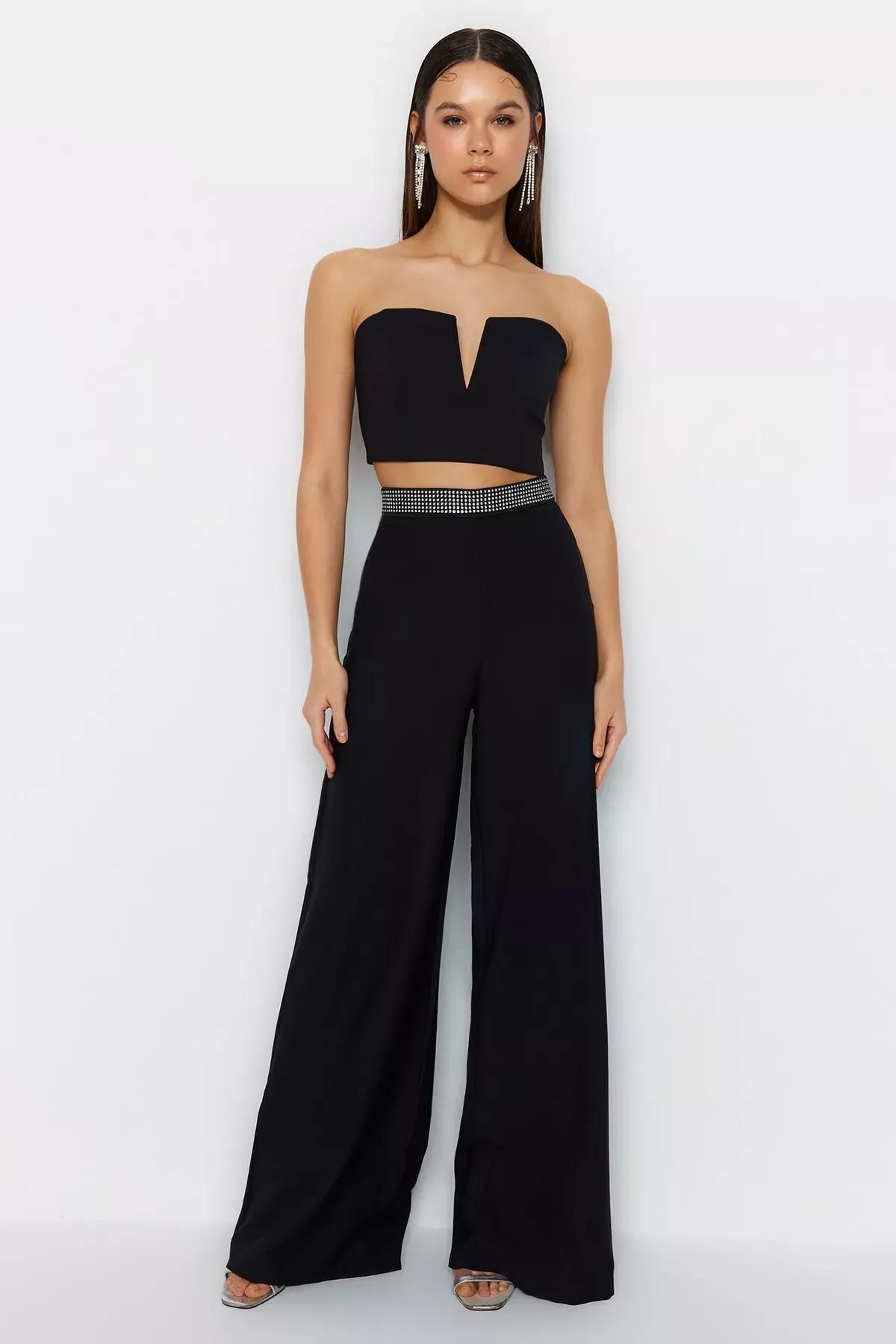 Black Cigarette Pants, Black, medium