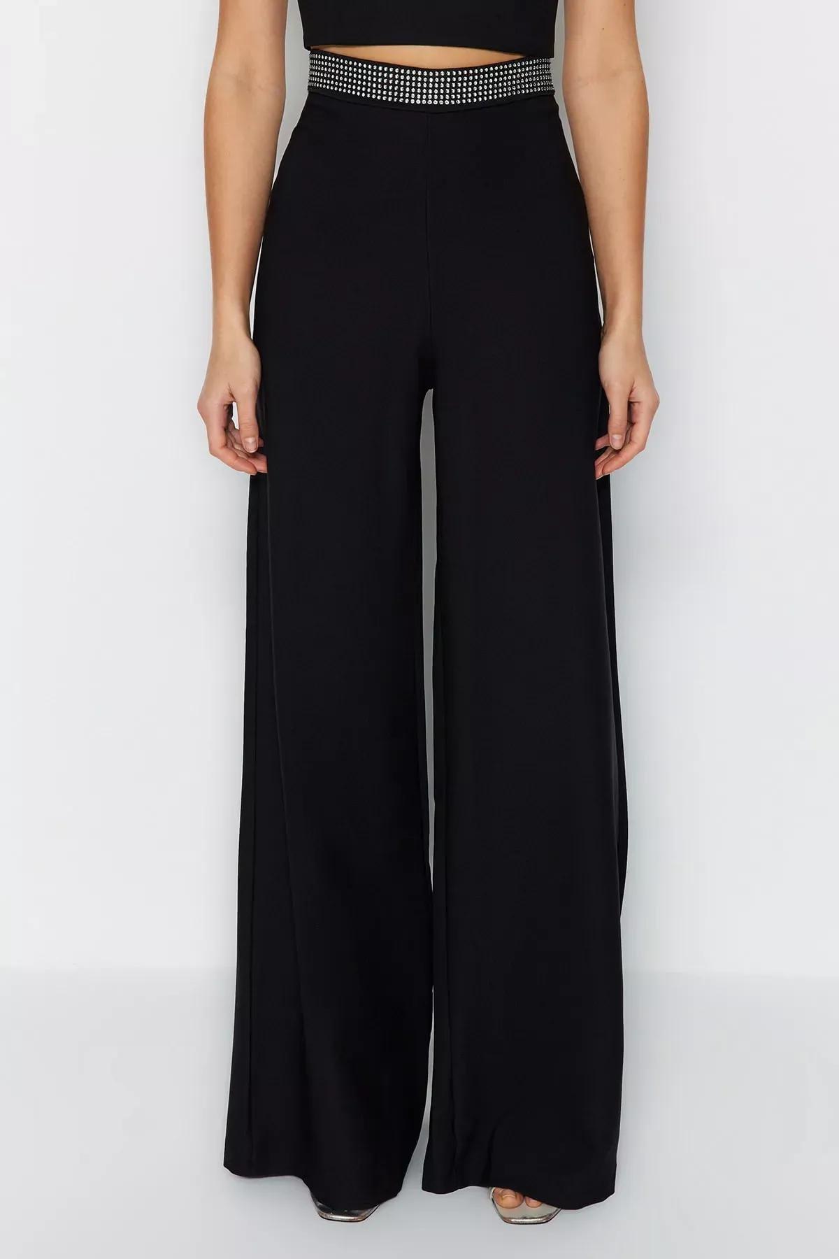 بنطال بقصة ضيقة، أسود, Black, large image number 3