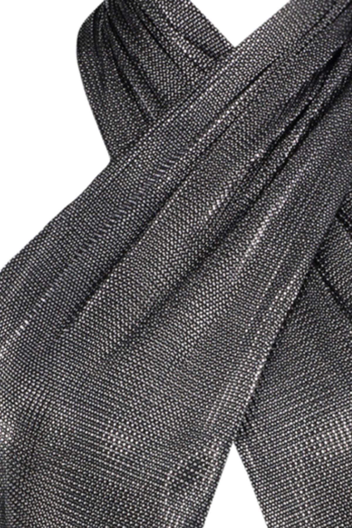 Black Asymmetrical Collar Fitted Bodysuit, , large image number 6