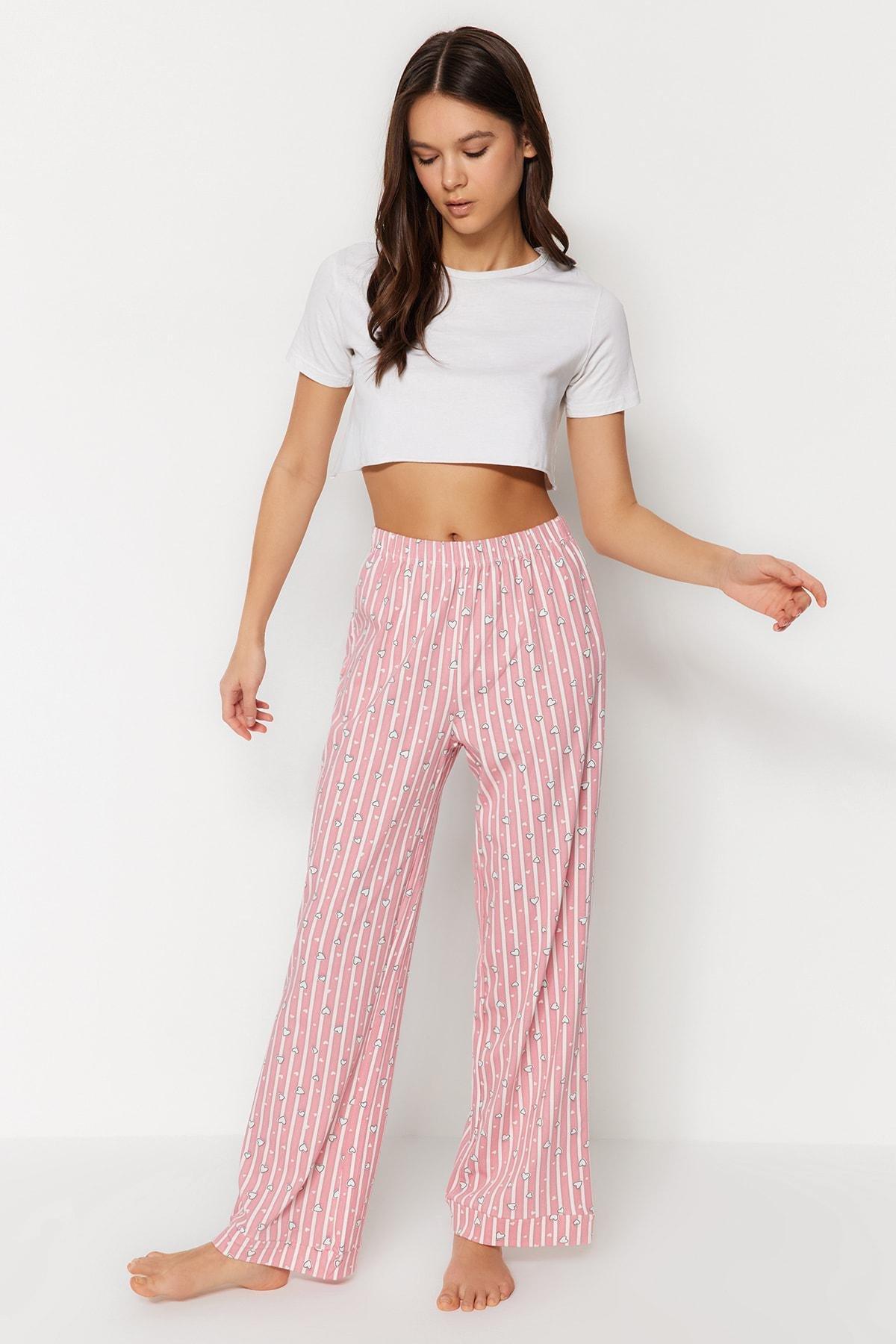Pink Straight Pajama Bottoms, , large image number 2
