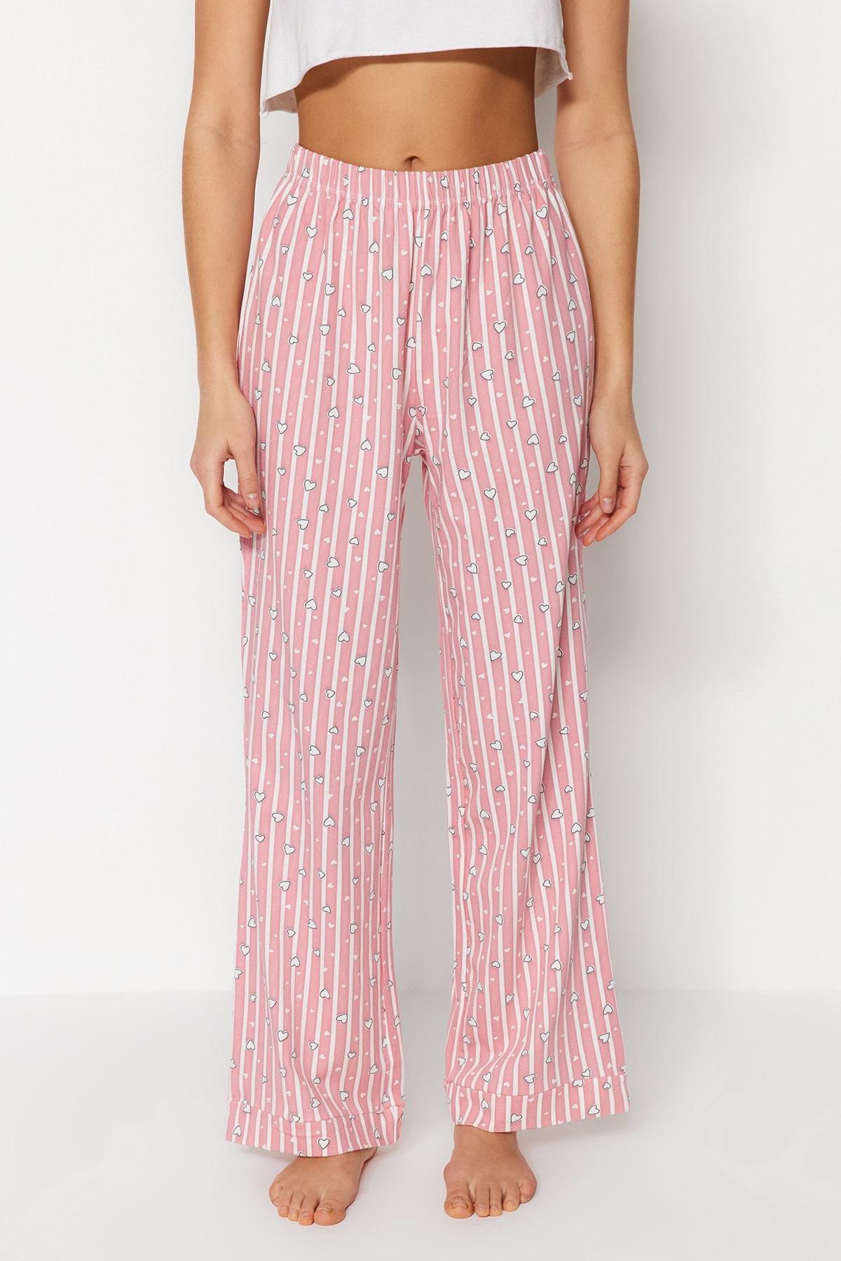 Pink Straight Pajama Bottoms, , large image number 3