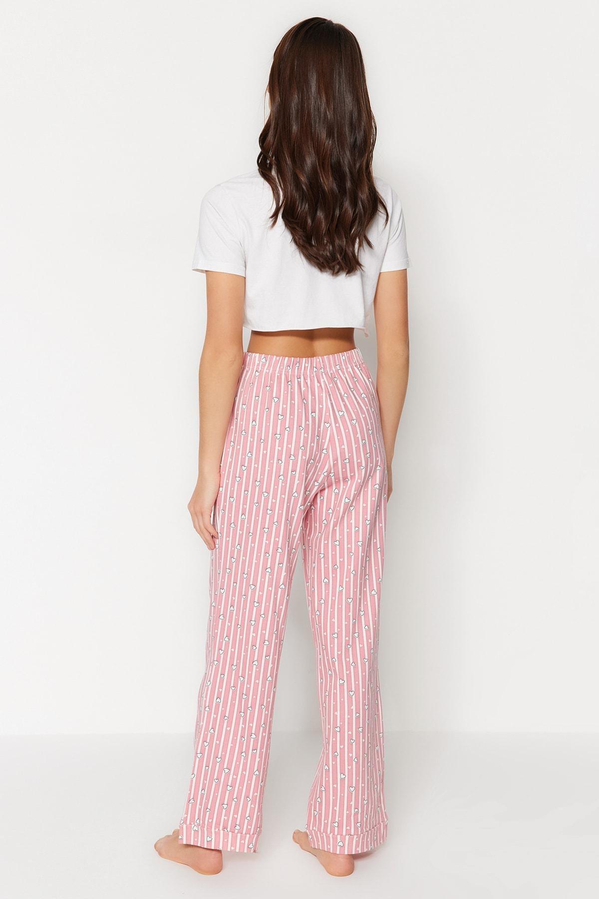 Pink Straight Pajama Bottoms, , large image number 4