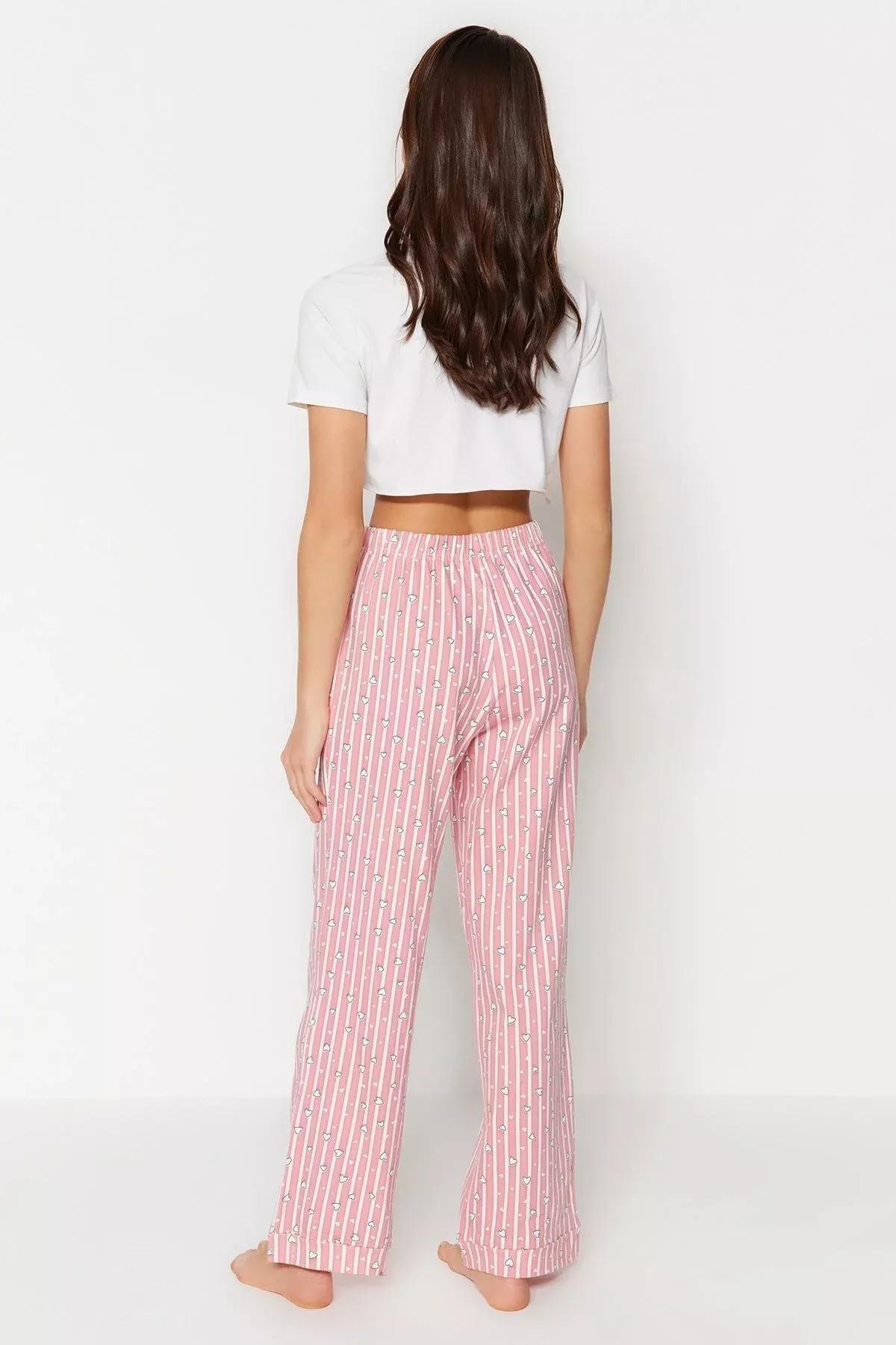 بنطال بيجاما بقصة مستقيمة، وردي, Pink, large image number 5