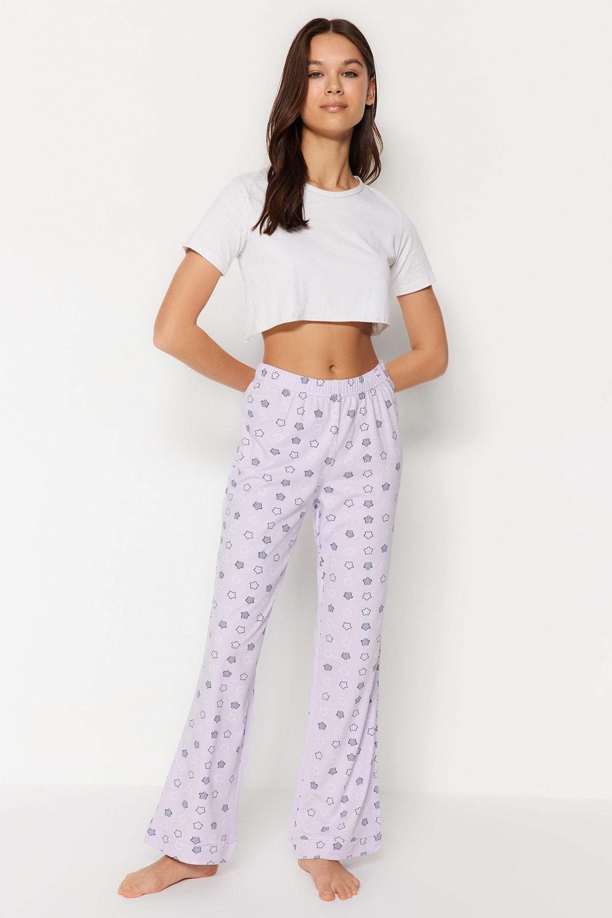 Purple Straight Pajama Bottoms, , large image number 2