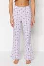 Trendyol - Purple Straight Pajama Bottoms