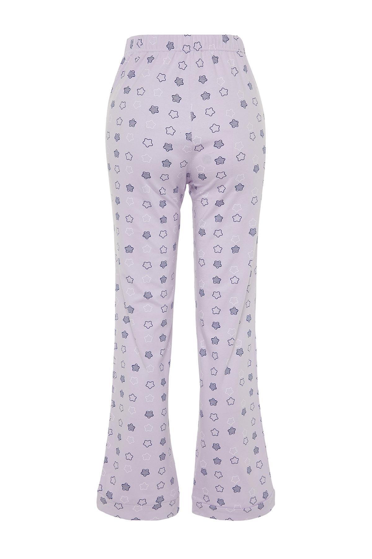 Purple Straight Pajama Bottoms, , large image number 6