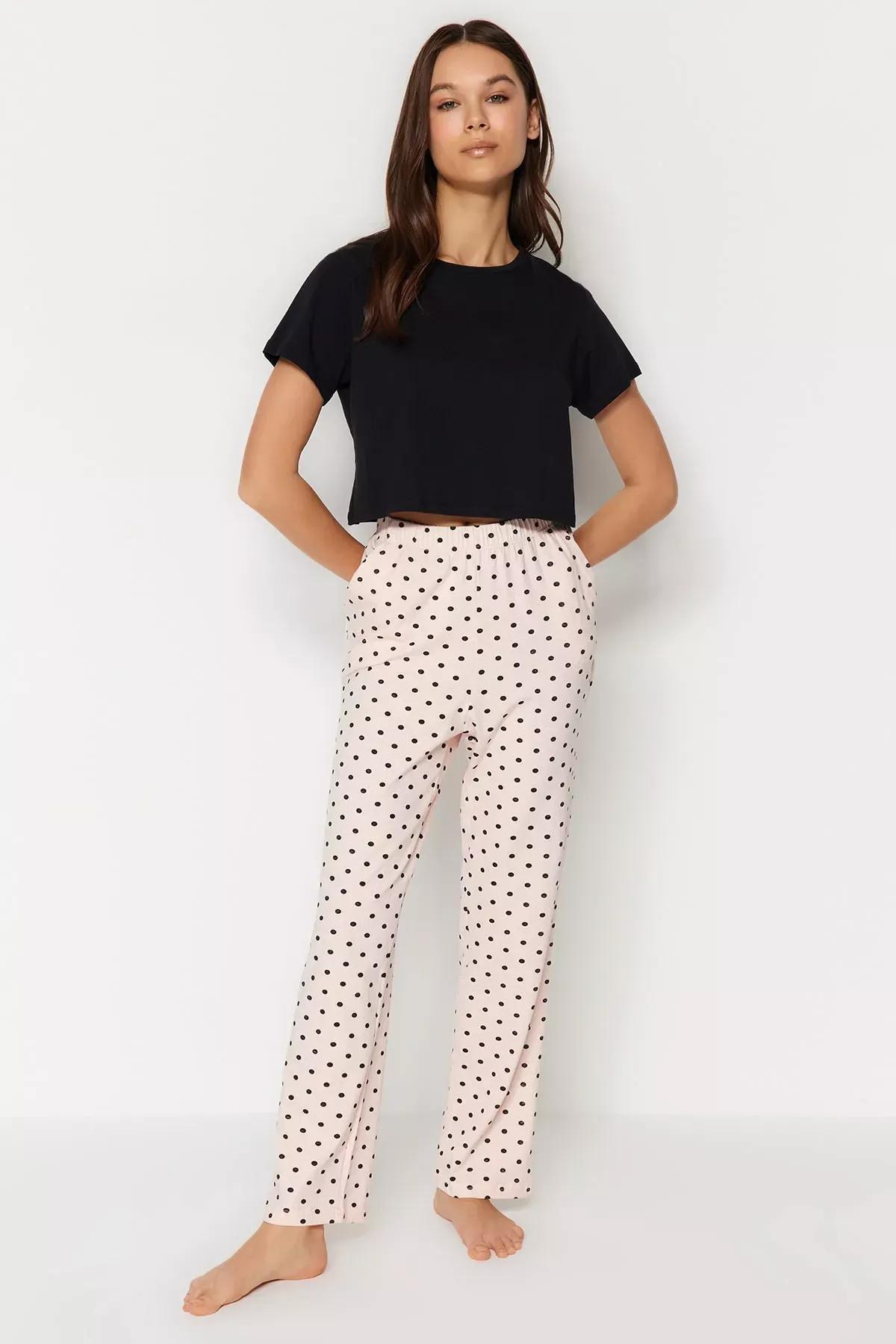 Pink Straight Pajama Bottoms, , medium