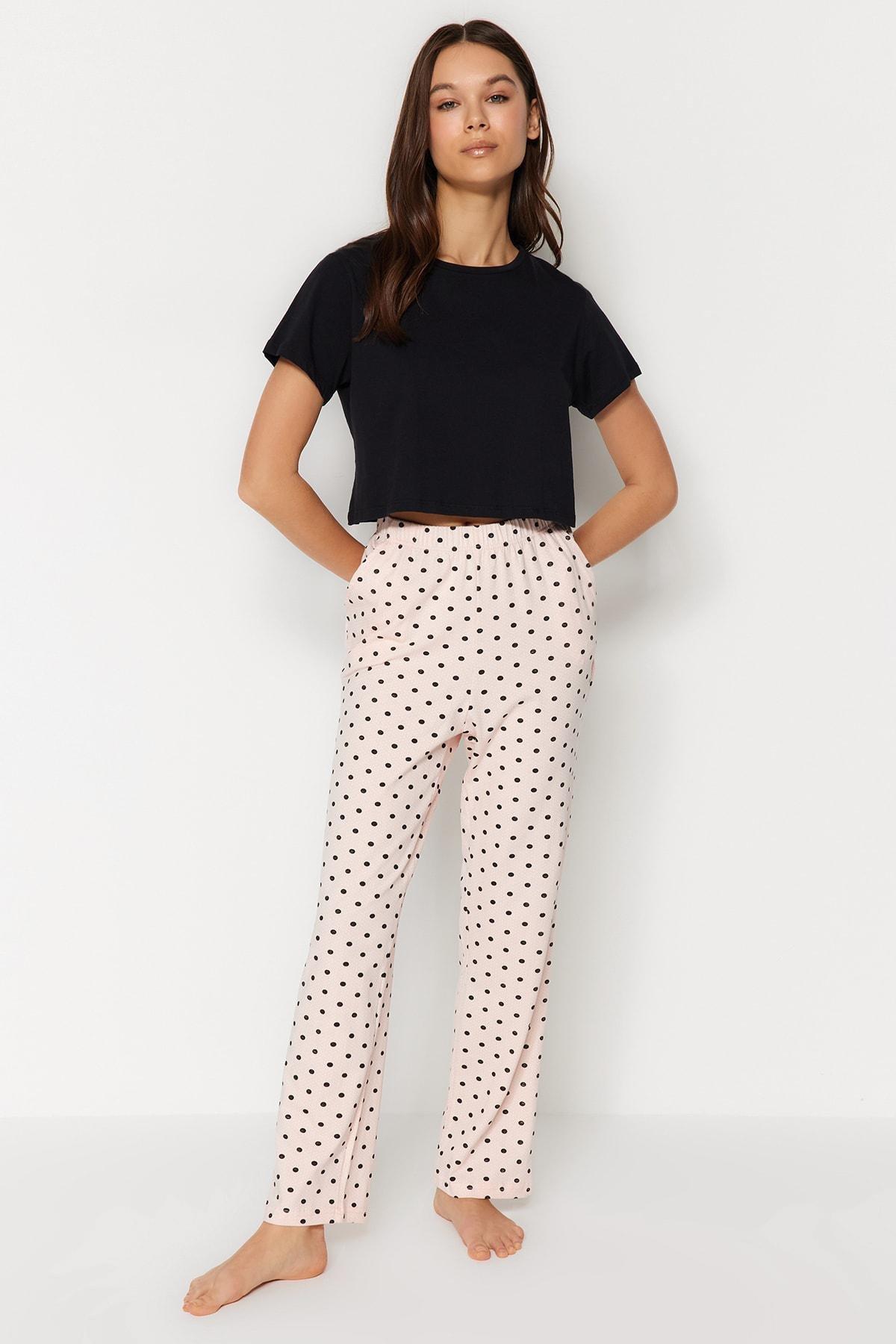 Pink Straight Pajama Bottoms, , large image number 0